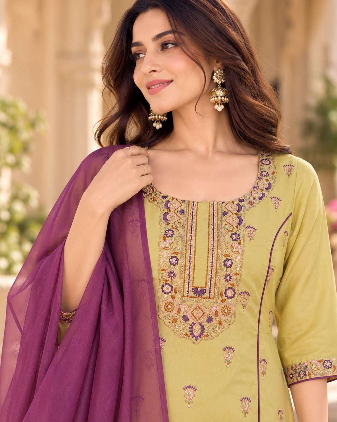 015 TESHLA SILK KURTI PANT WITH DUPATTA LIGHT DRESS THE NEXT GENERATION ETHNIC WORLDWIDE SHIP