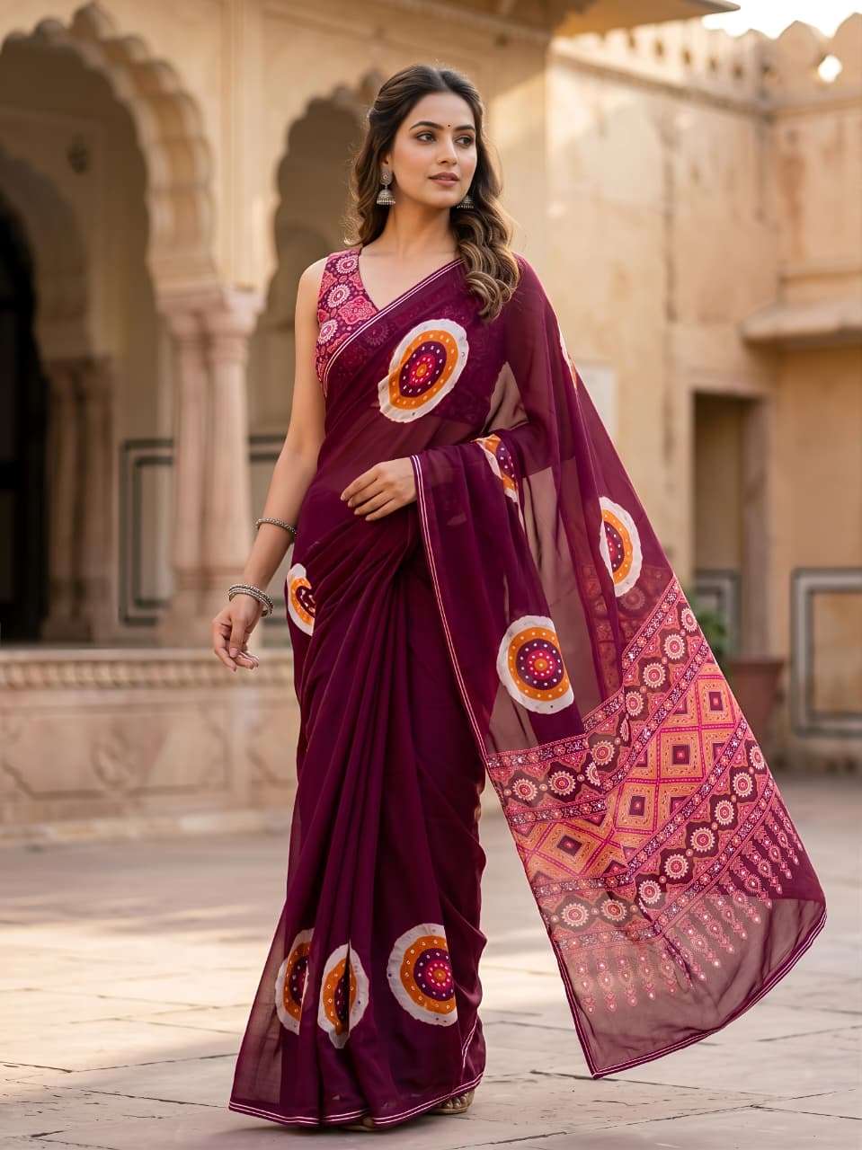 AAINA KALASH VOL 15 DULL MOSS GEORGETTE FABRIC SAREE WHOLESALE IN SURAT