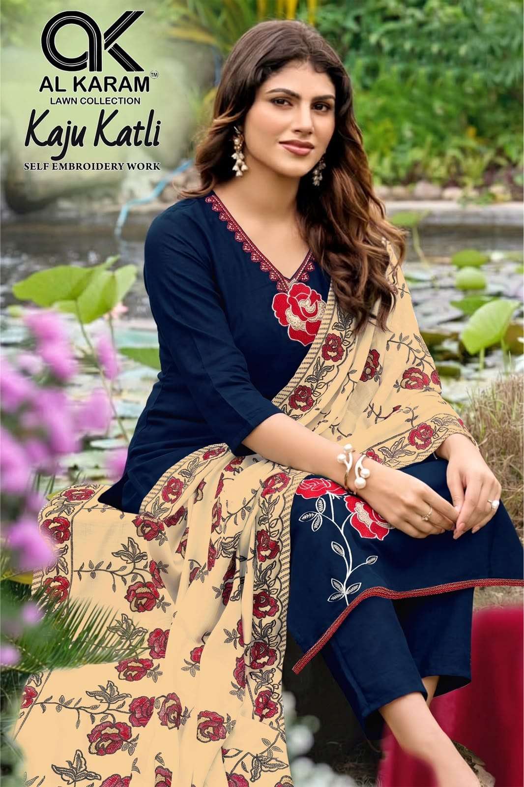 AL KARAM KAJU KATLI PREMIUM UNIQUE CLOTHING RAYON DESIGNER REGULAR WEAR SALWAR SUITS