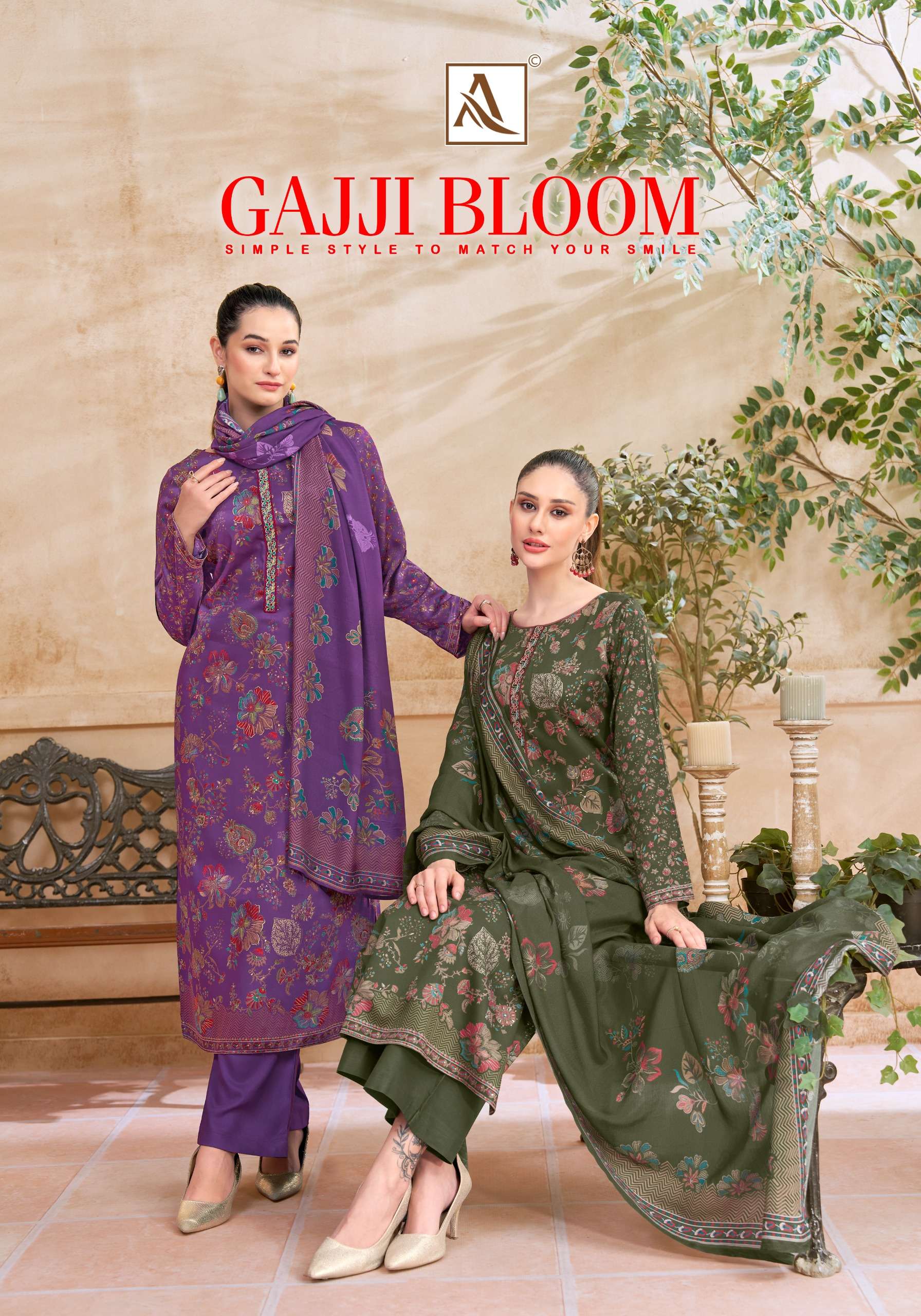 ALOK SUIT GAJJI BLOOM GAJJI DISCHARGE DESIGNER SALWAR SUIT BRIDAL SHAHNAI COLLECTION