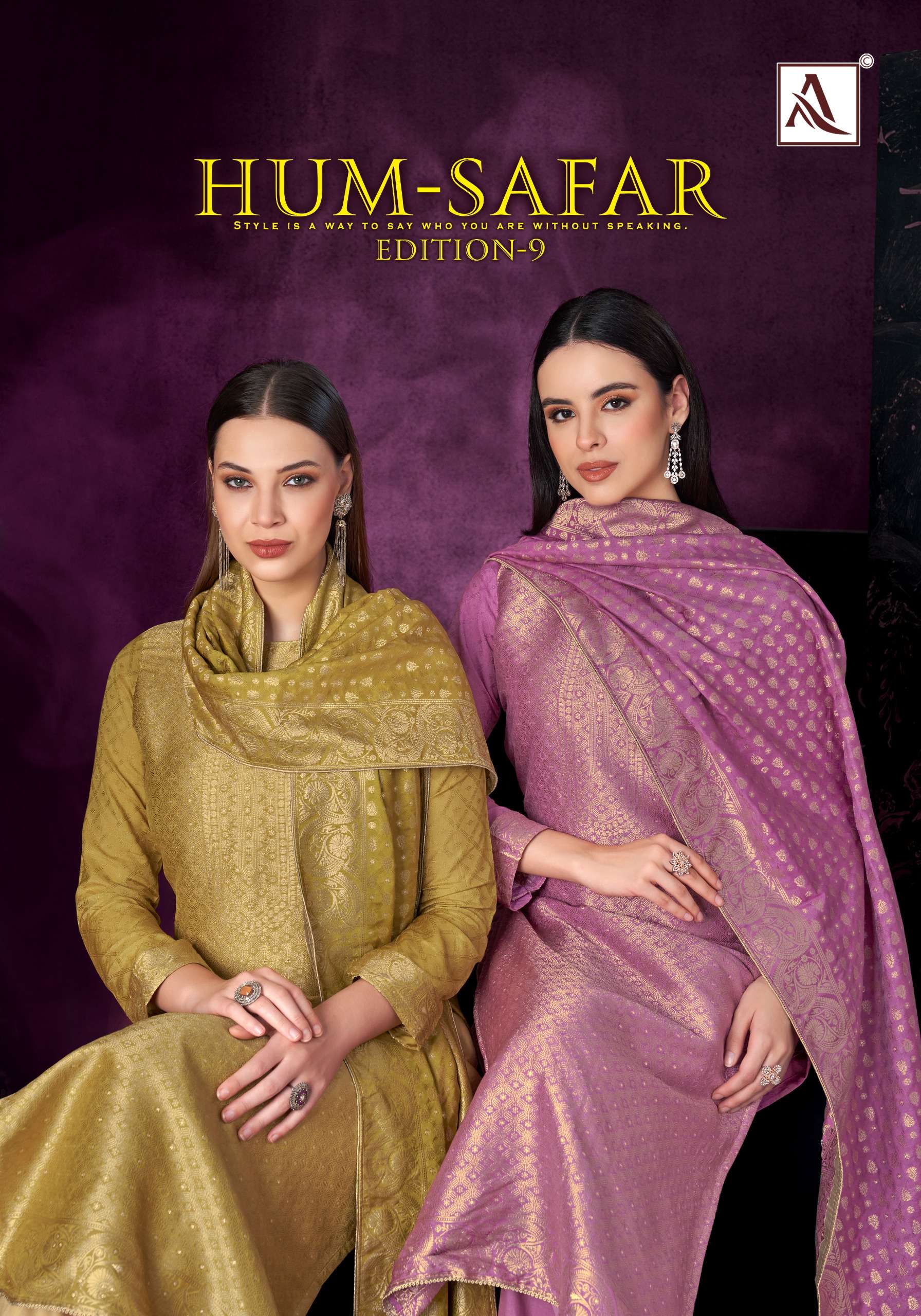 ALOK SUIT HUM SAFAR VOL 9 MASLIN JACQUARD HAND WORK EVERYDAY PRINTED SALWAR KAMEEZ