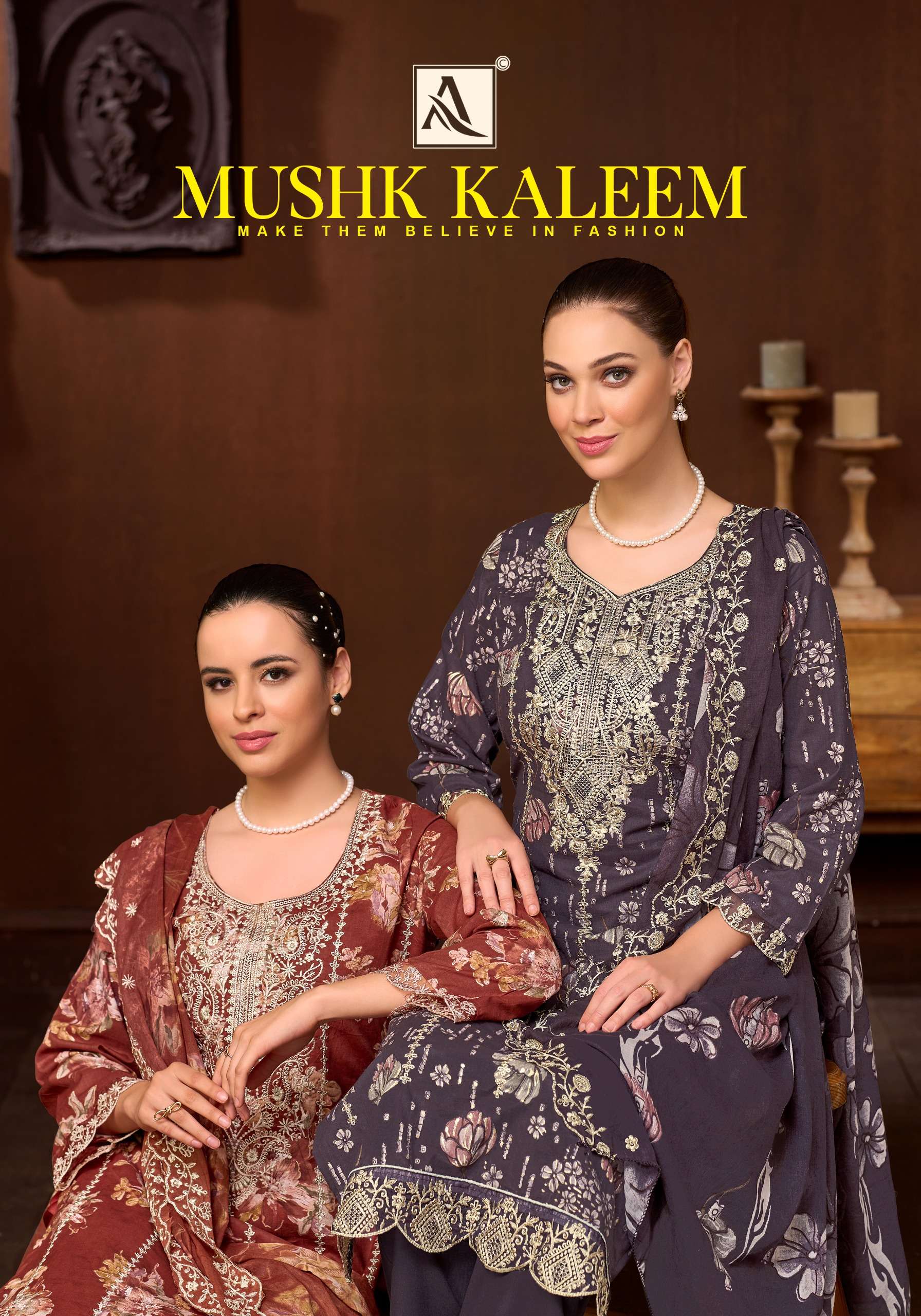 ALOK SUIT MUSHK KALEEM COTTON FOIL DISCHARGE PRINT SALWAR SUIT CLASSIC BAZAAR COLLECTION