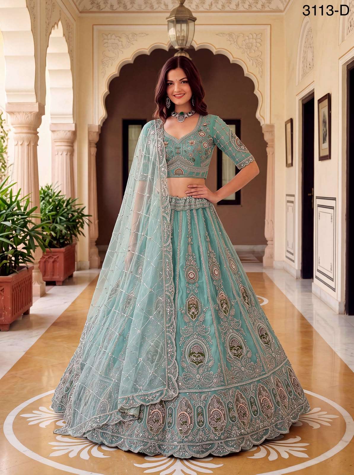 Amazing designer Premium Net fabric Partywear Lehenga Choli reseller in surat 3113