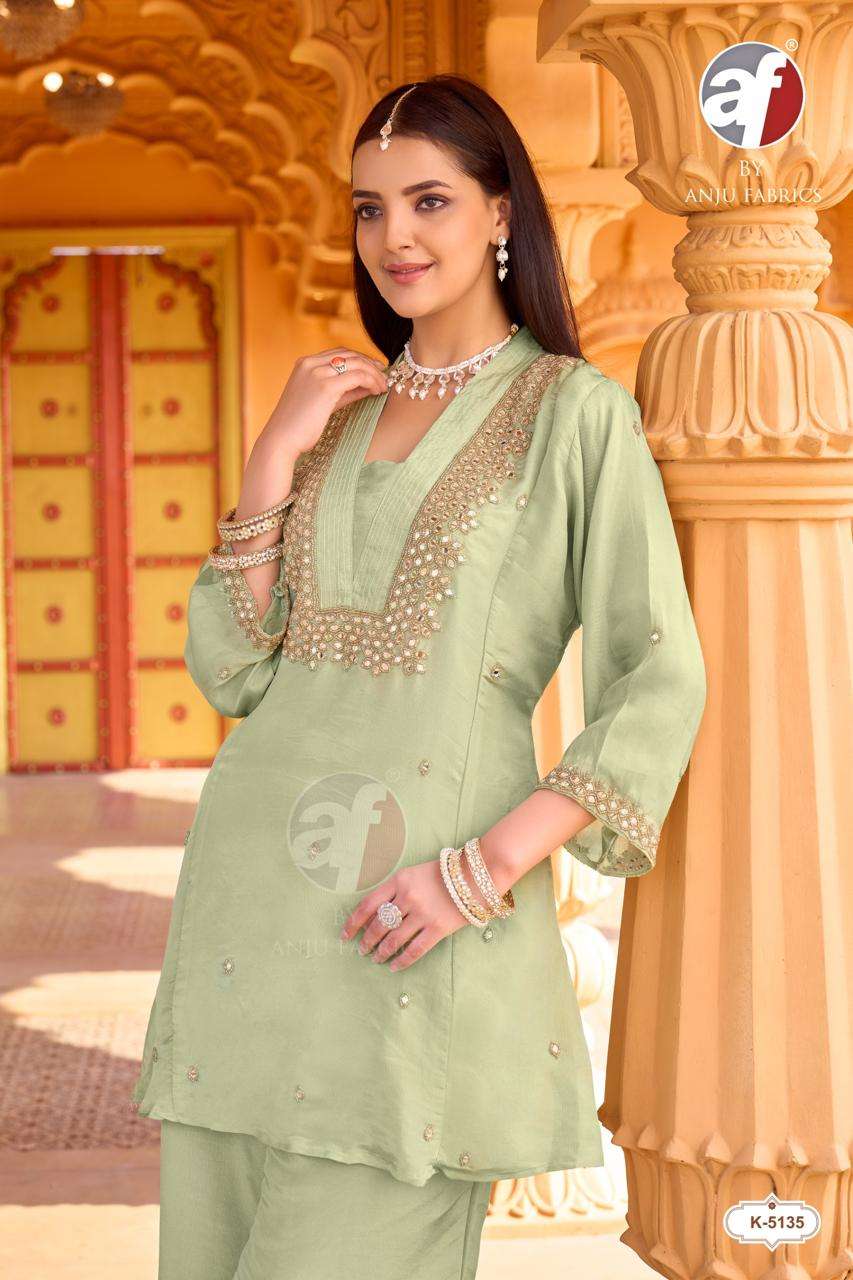 ANJU FABRICS K 5134 TISSUE SHIMMER DESIGNER CORD SET FESTIVE LUXURY EDITION SURAT 
