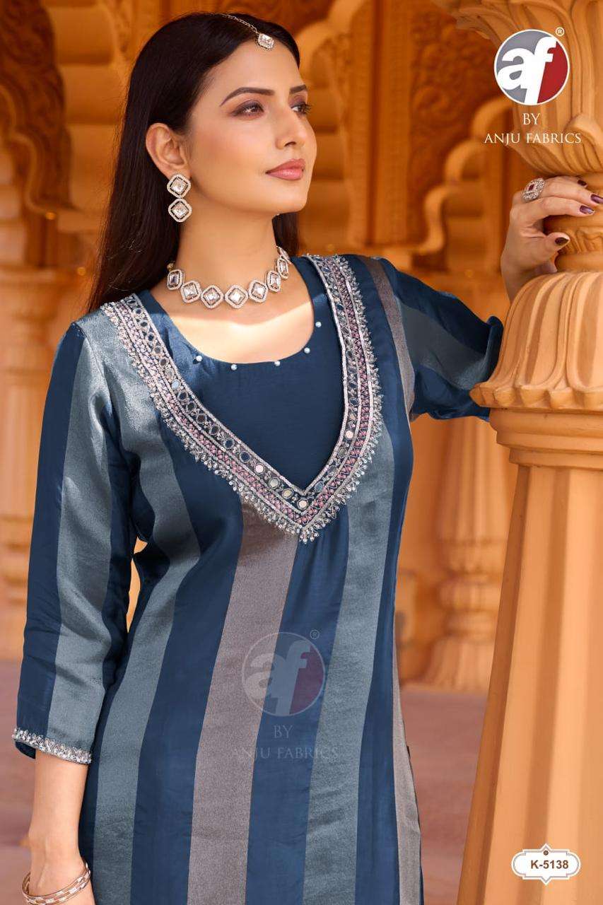 ANJU FABRICS K 5139 HO WITH ZARI STRIP DESIGNER CORD SET FESTIVE LUXURY EDITION SURAT 