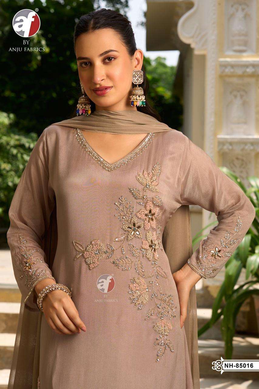 ANJU FABRICS NH 85017 READYMADE A LINE KURTI PANT WITH DUPATTA SET SURAT WHOLESALER TOP