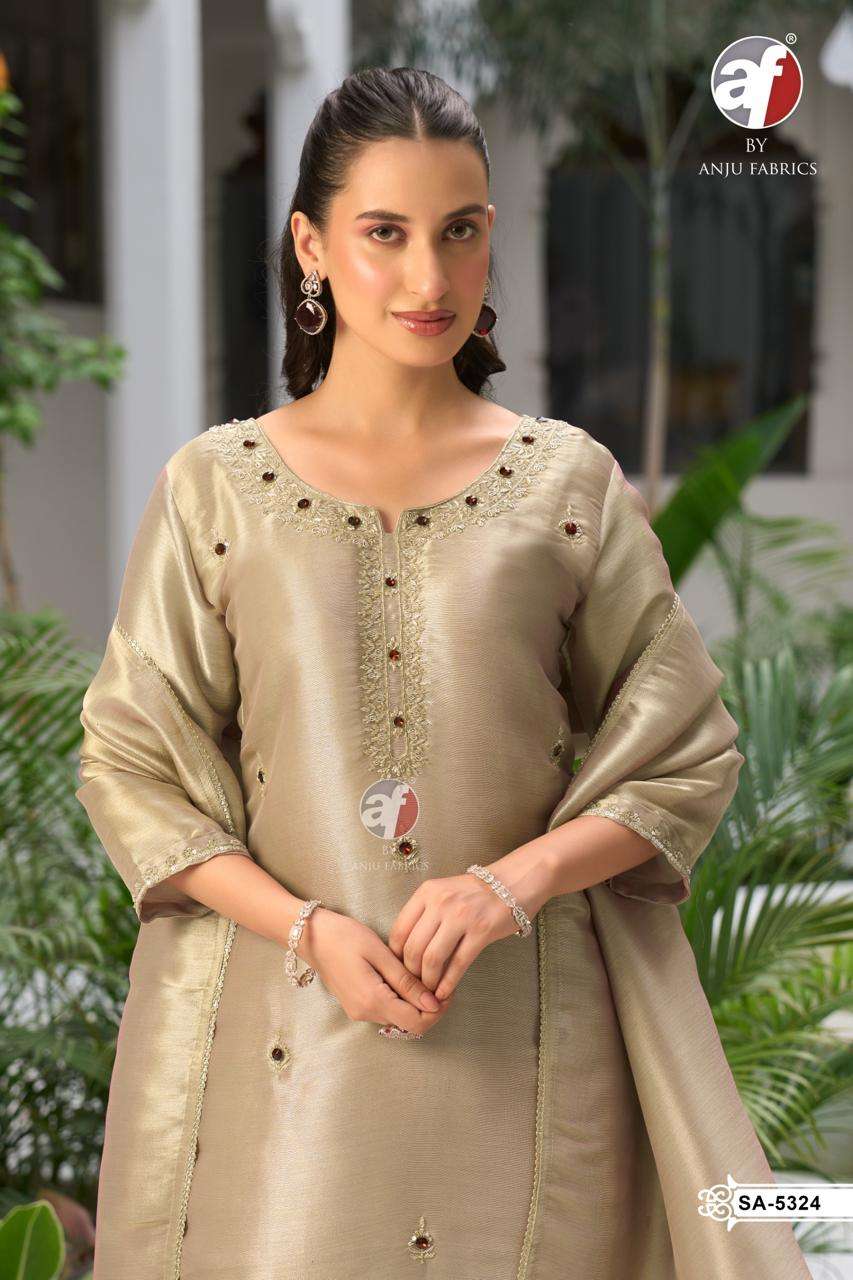 ANJU FABRICS SA 5325 ZIRAF DESIGNER SHORT KURTI DIVIDER WITH DUPATTA WHOLESALER 