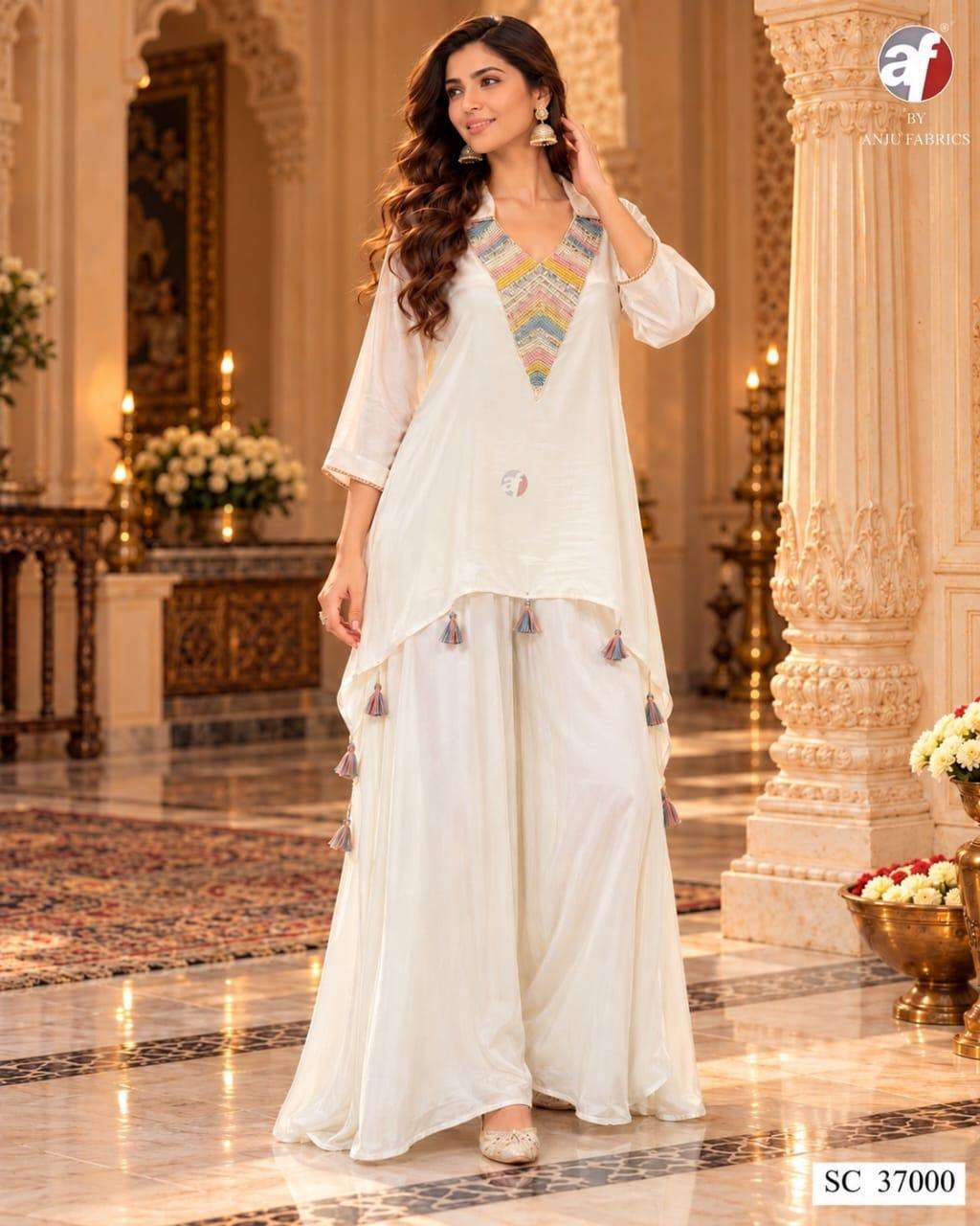 ANJU FABRICS SC 37002 NATURAL CREPE DESIGNER CO ORD SET FESTIVE EDITIONS DIWALI SEASON