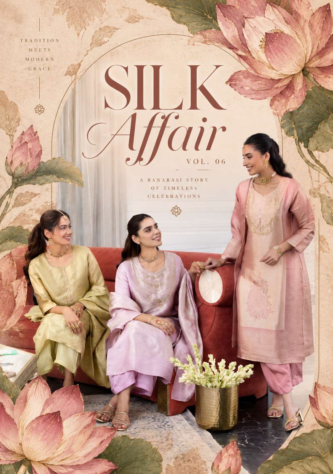 ANJU FABRICS SILK AFFAIR VOL 6 ZIRAF JACQUARD SALWAR SUIT THE CONTEMPORARY READY TO WEAR 