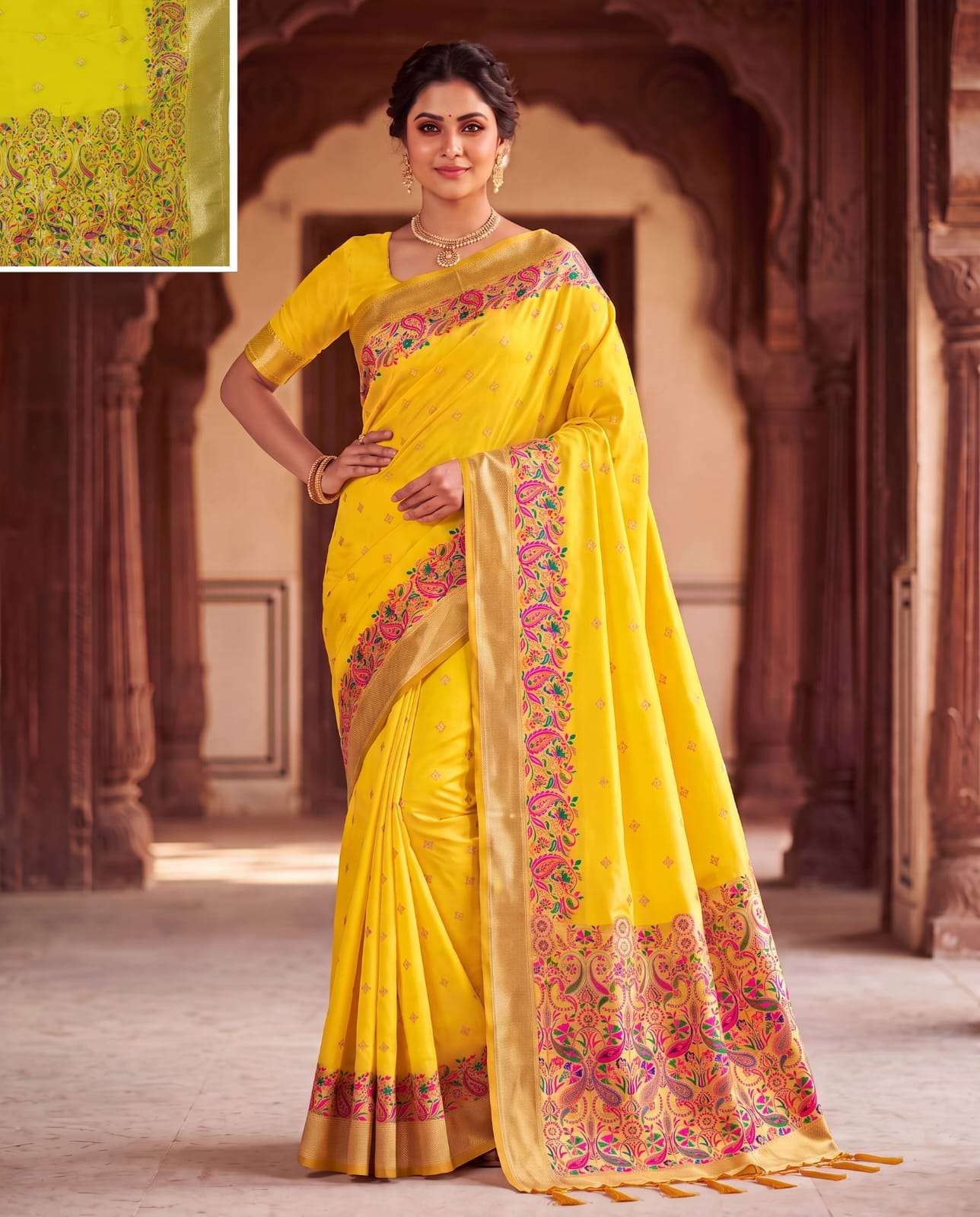 ATTRACTIVE MEGHDUT BEAUTIFUL LICHI SILK FABRIC SAREE RESELLER IN SURAT
