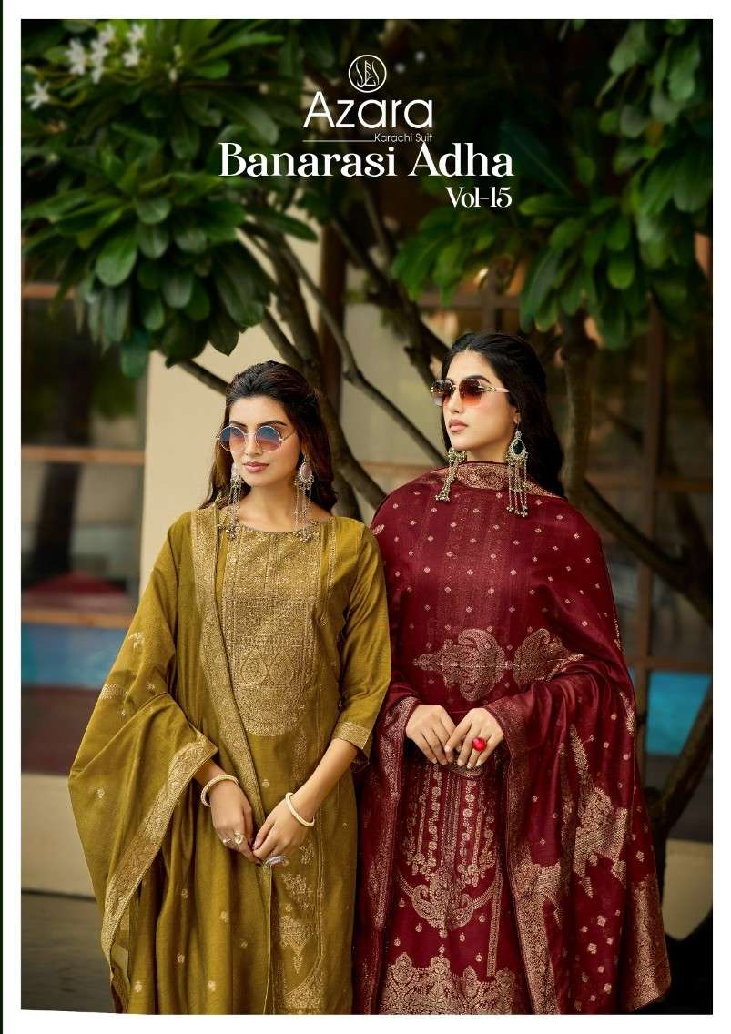 AZAR BANARASHI ADAH VOL 15 COTTON JAQUARD SAVROVSKI WORK SALWAR SUIT YOUR DAILY ROUTINE