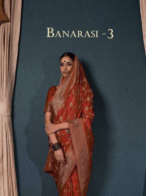  Banarasi 3 Pure And Soft Satin Silk Fancy fabric saree wholesale in surat