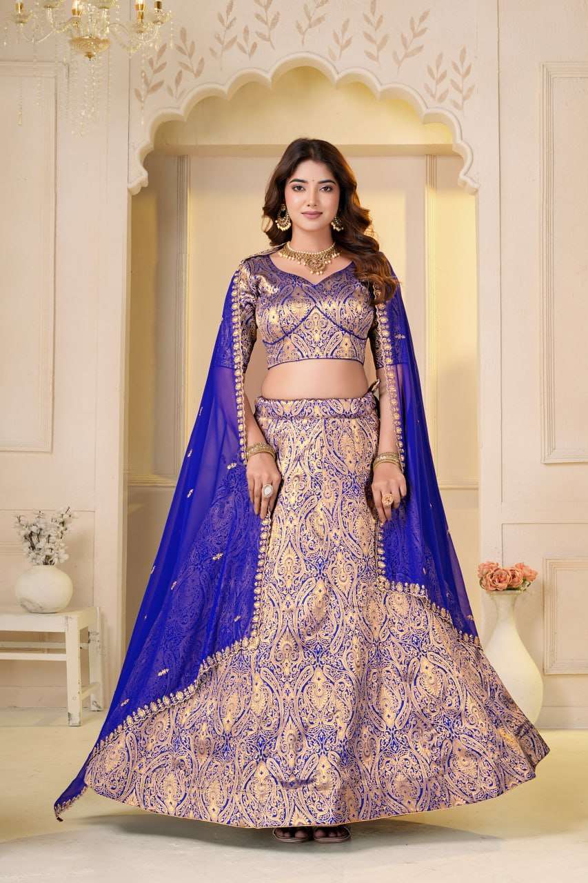 Beautiful Brocade fabric Lehenga waist top wholesale in sura...