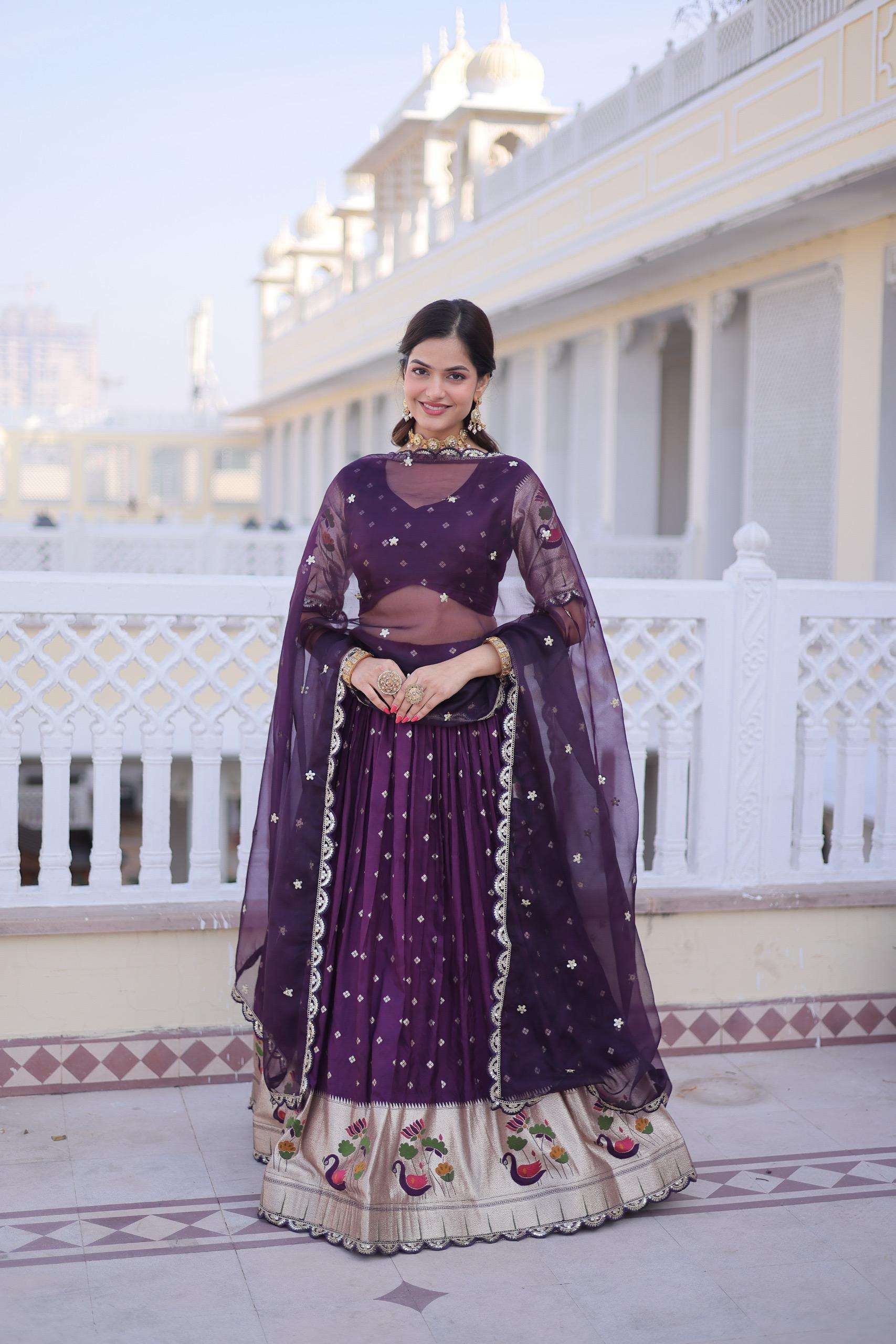 Beautiful Dola silk Fancy fabric lehenga choli reseller in surat 7162