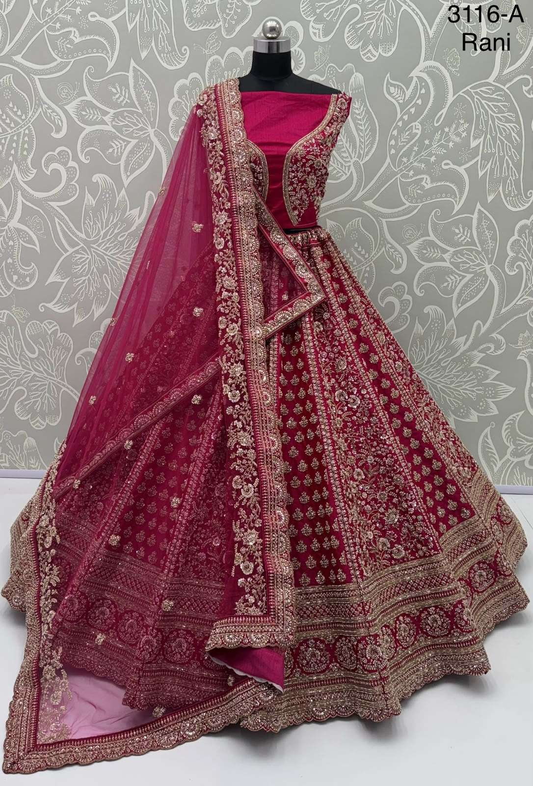Bridal Lehenga choli in Gadhwal silk fancy fabric lehenga choli reseller in surat 3116
