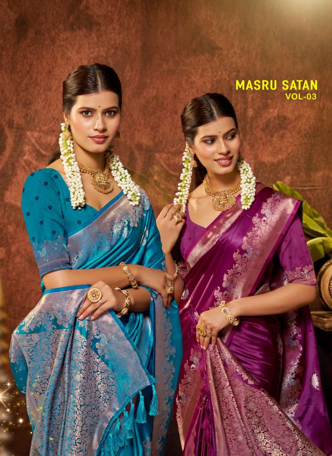 Bunawat Masru Satan Vol 3 A luxurious Satin Silk Fabric Saree wholesale in surat 