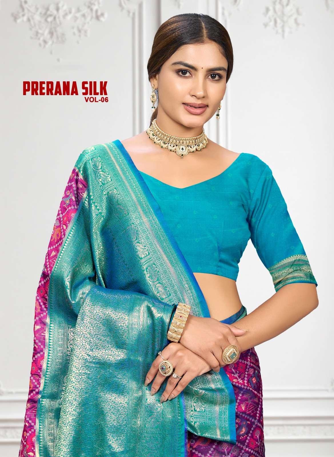 Bunawat Prerna Silk 06 Silk Fabric With Patola print on saree reseller in surat
