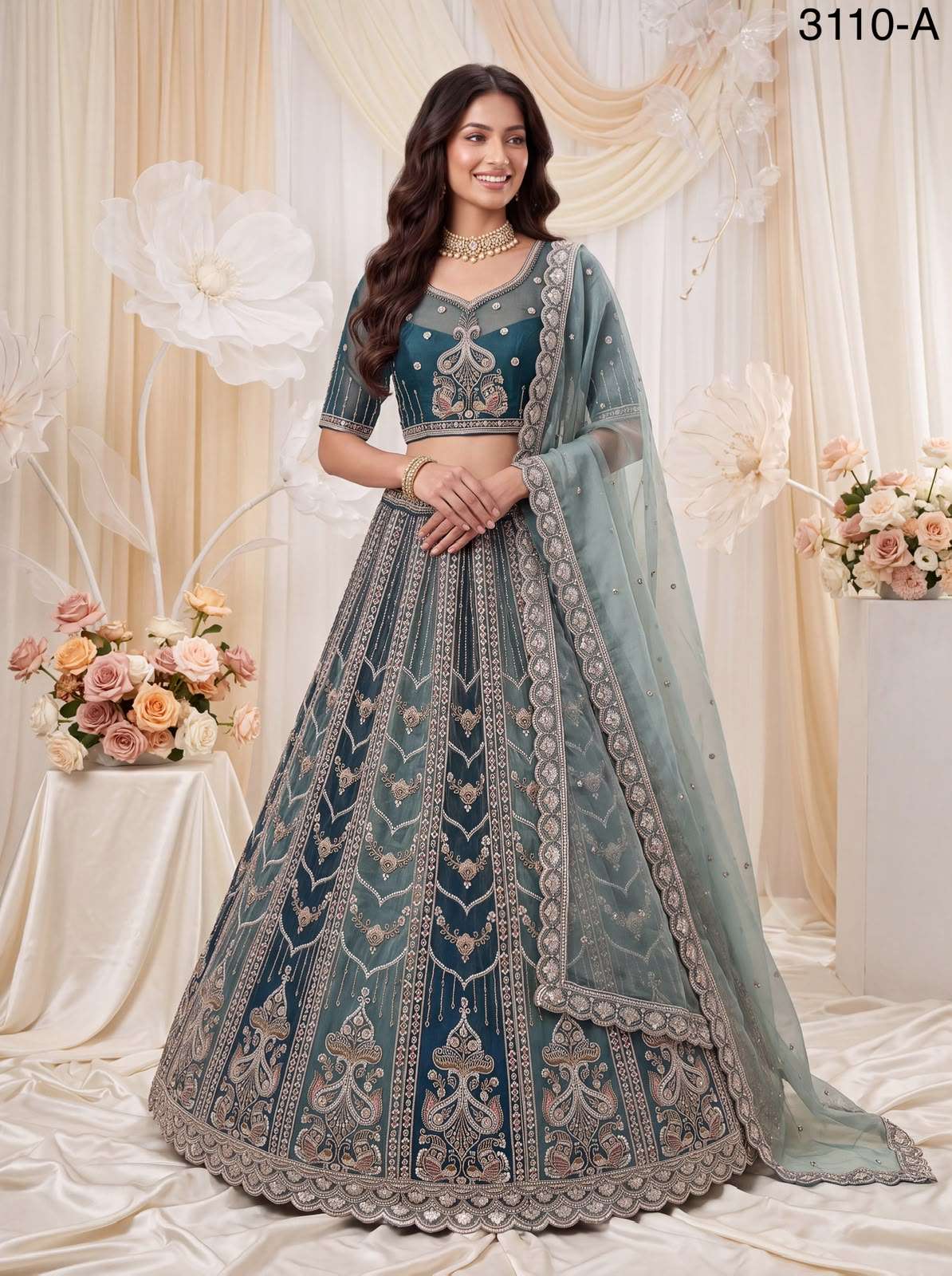 Chandnia Silk fabric Perfect Partywear Lehenga Choli Reseller in surat 3110
