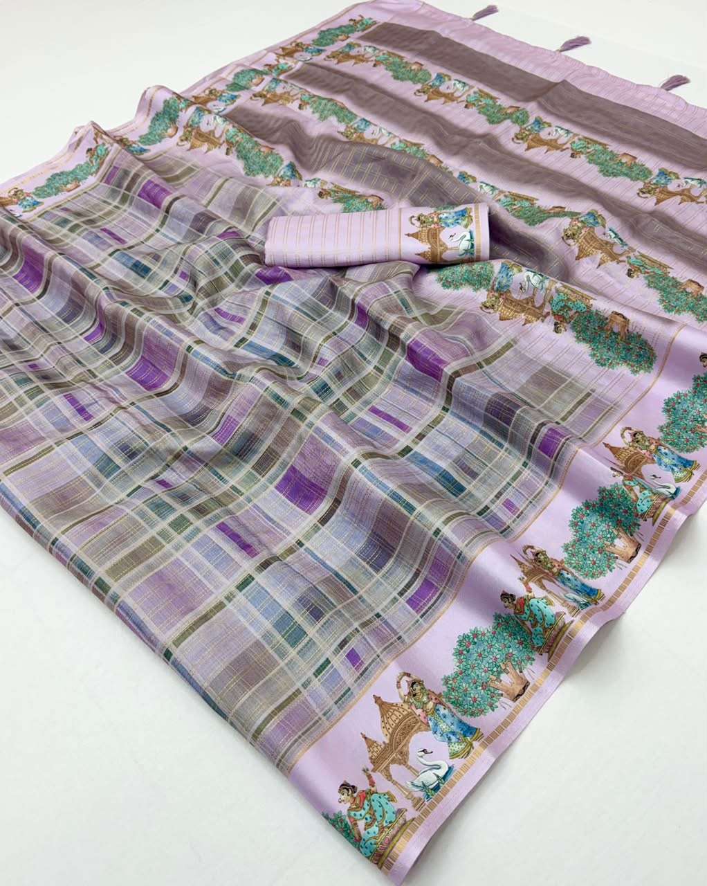 Charvi Tusser Kazari Series Soft Tusser fancy fabric reseller in surat