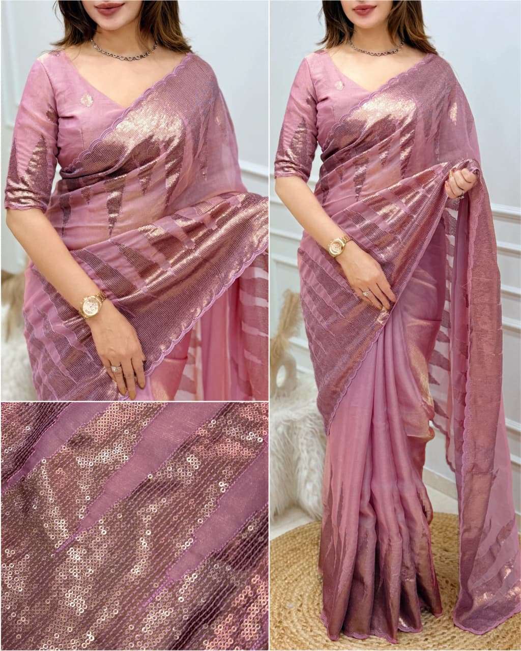 Cocktail partywear made of German silk fancy fabric saree reseller in surat