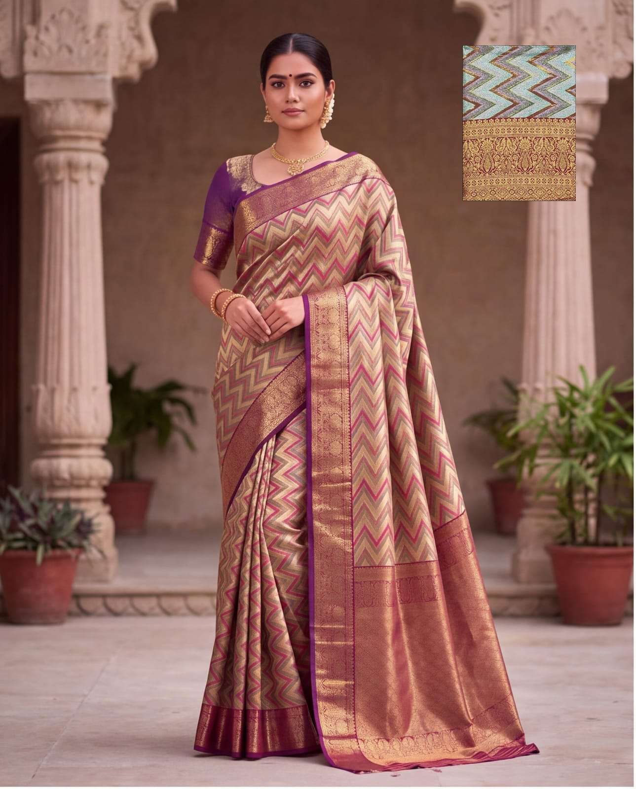 Darpana Kanjivaram Beautiful and pure Soft Silk fabric saree reseller in surat