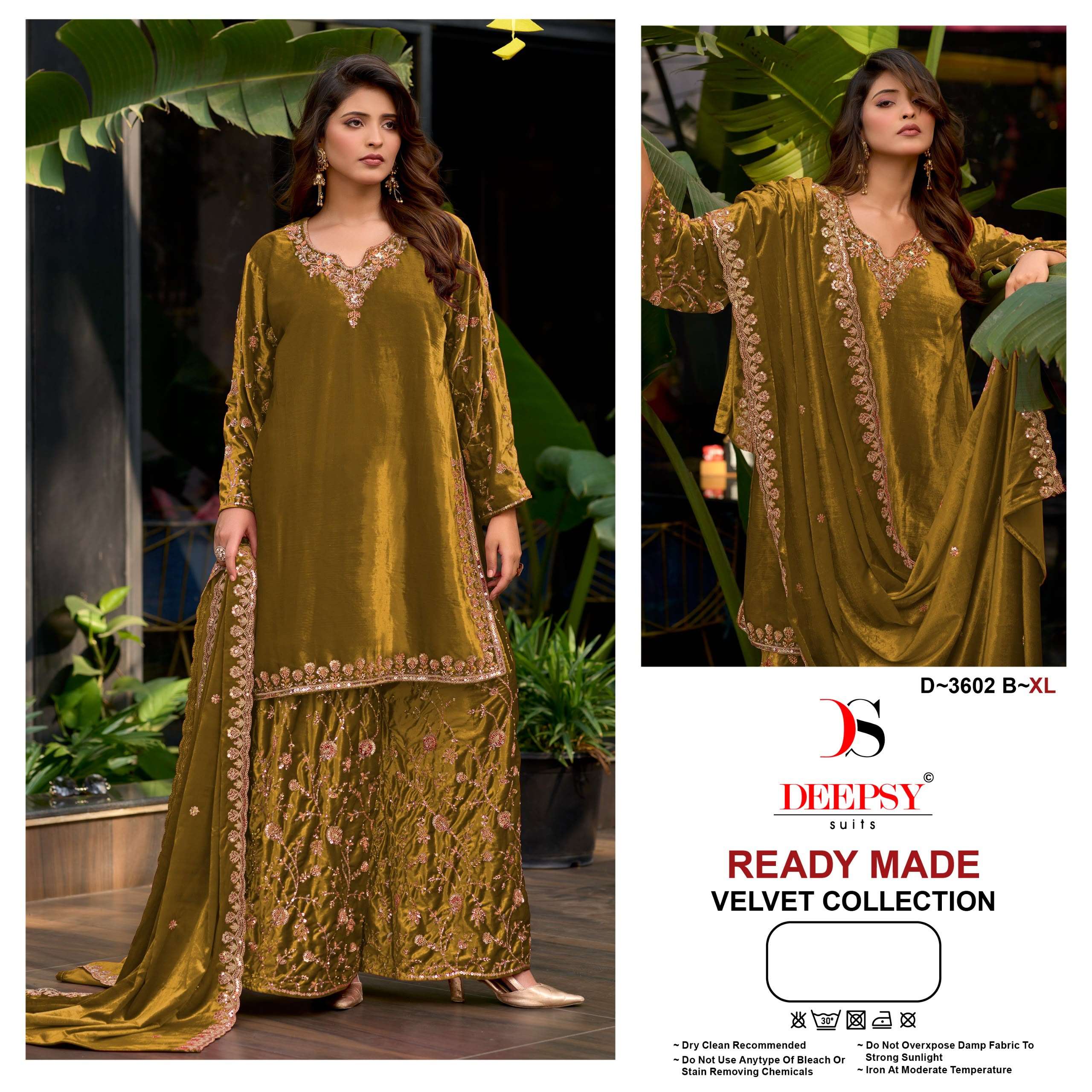 DEEPSY SUITS 3602 ICE VELVET BEATS WORK ORIGNAL HANDWORK PALAZZO SUIT WHOLESALER 