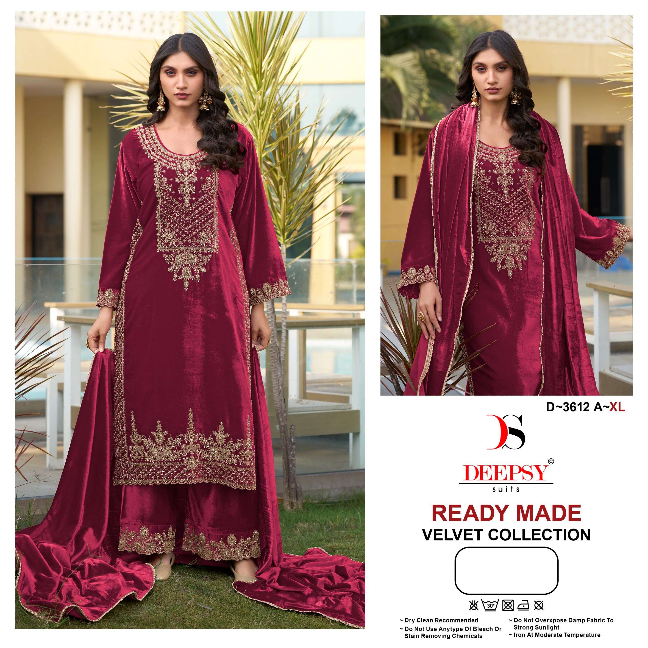 DEEPSY SUITS 3612 VELVET BEATS WORK ORIGNAL HANDWORK BRANDED PALAZZO SUIT WINTER SPECIAL