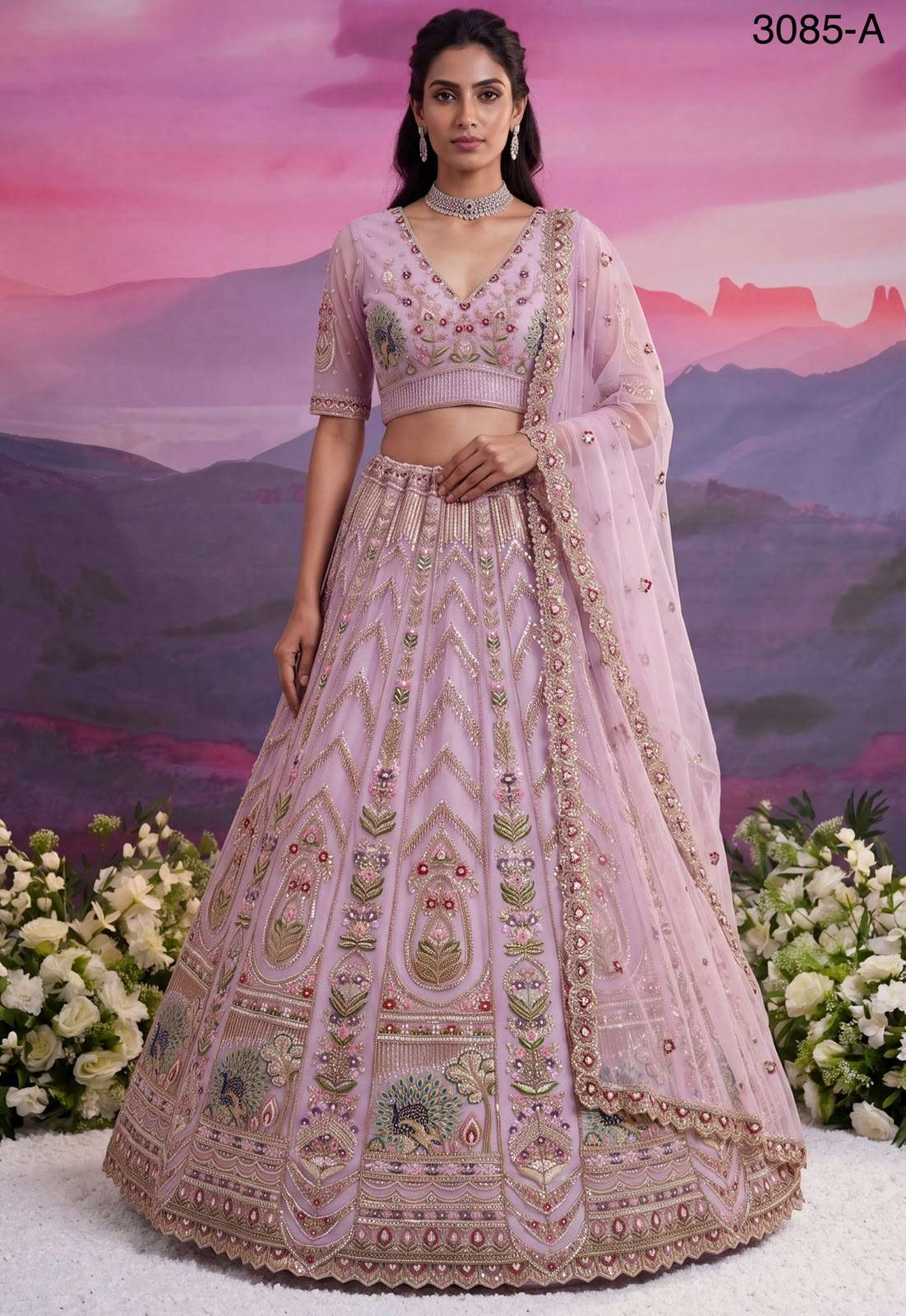 Designer and Premium Net fabric Indian Wedding and classic wear Lehenga Choli 3085