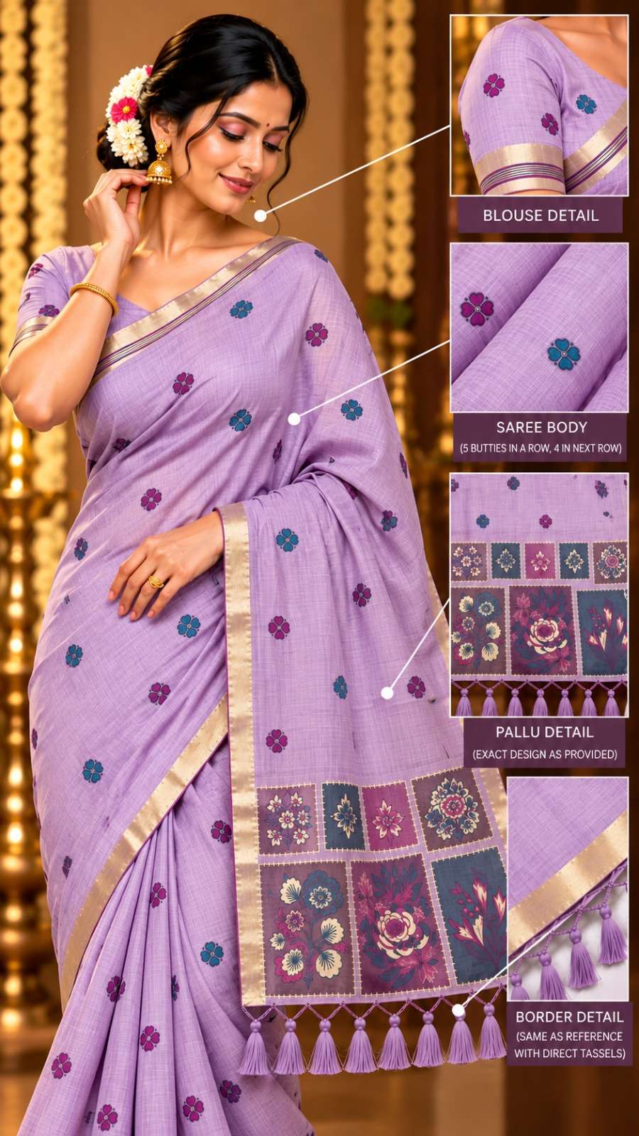  Elegant Muga Cotton fabric regular wear Saree reseller in surat