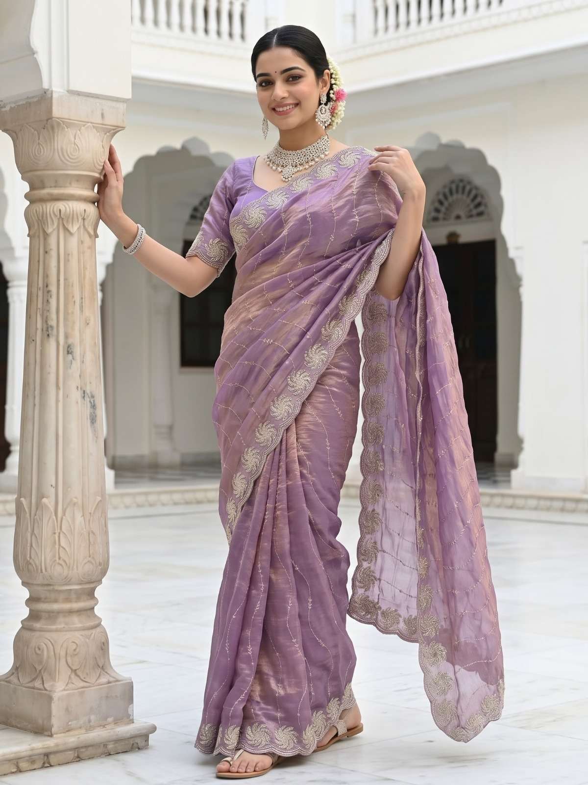  FANCY SATIN SOFT FABRIC SAREE WHOLESALE IN SURAT LH 55