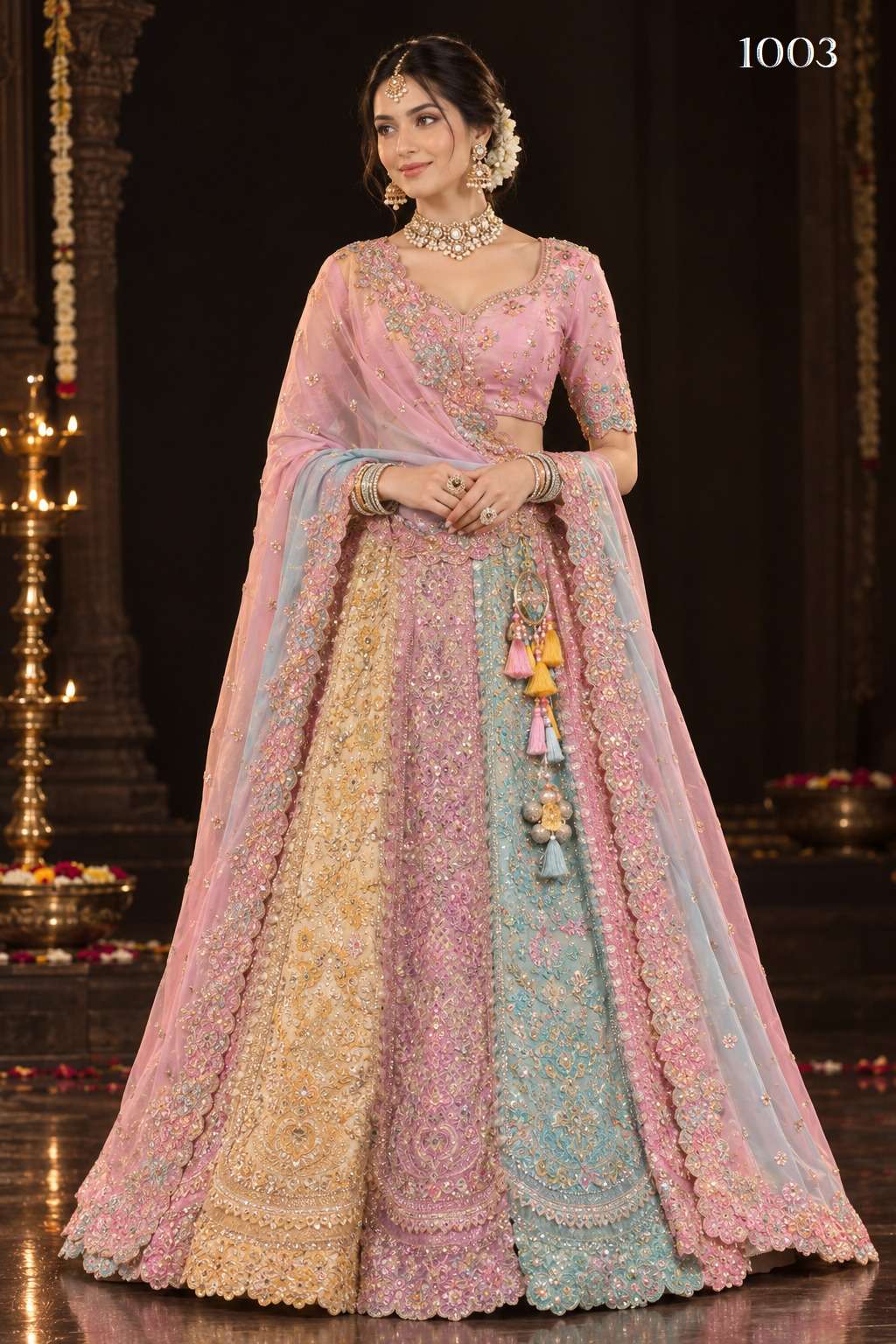Festival wear Fancy Silk fabric Lehenga Choli reseller in surat