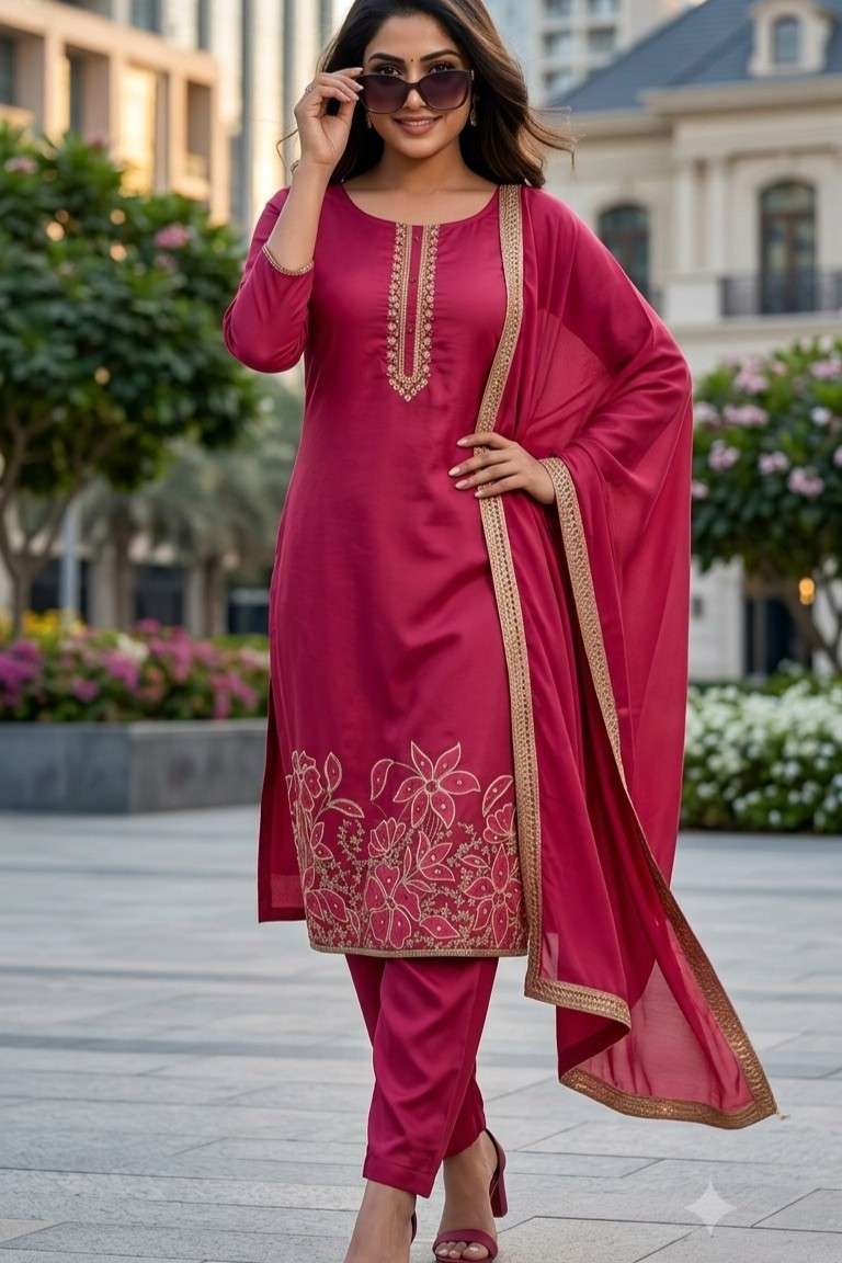 FLOWER VELLY GAJU SILK LIGHTWEIGHT SALWAR SUIT TRADITIONAL DEALER MARKET