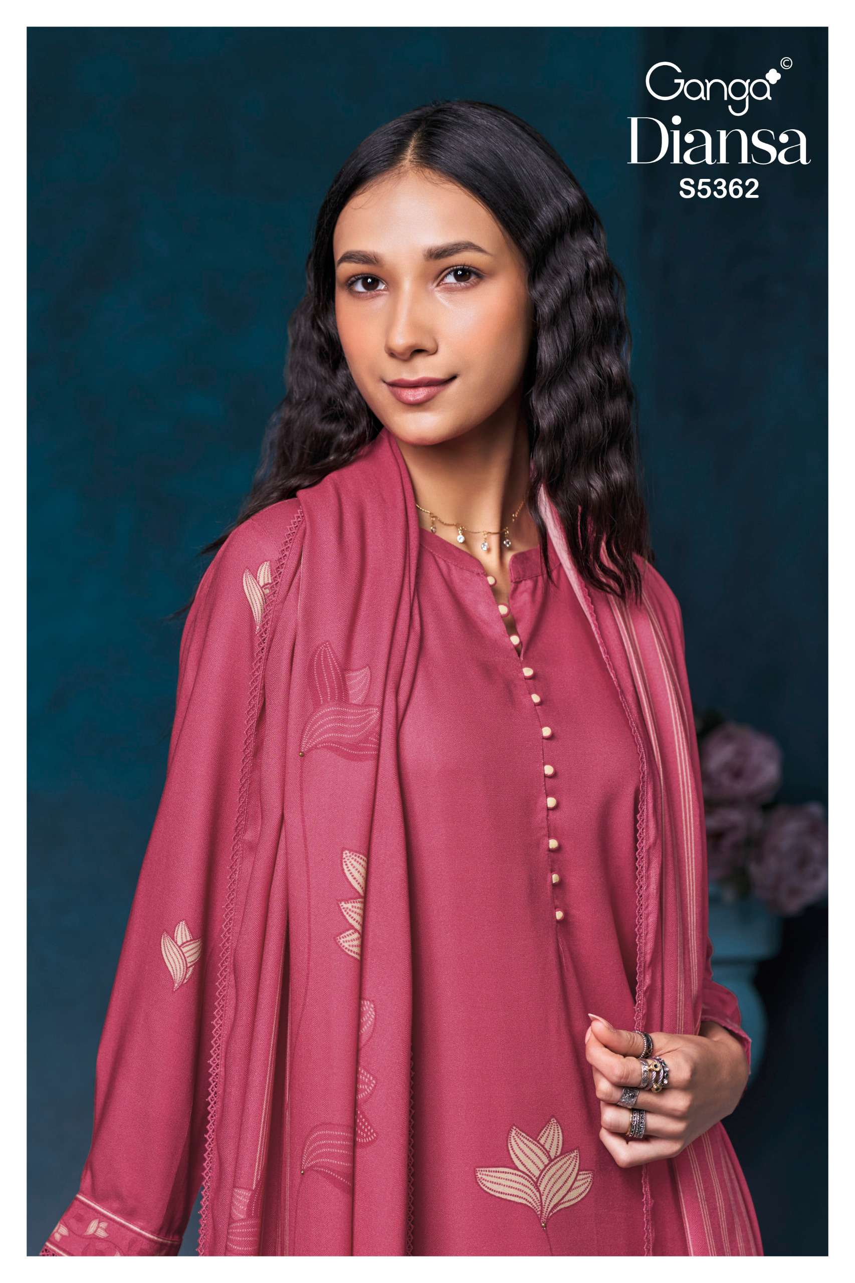 GANGA DIANSA 5362 WINTER WOOL PASHMINA PRINT SALWAR SUIT BRAND QUALITY SURAT TEXTILE 