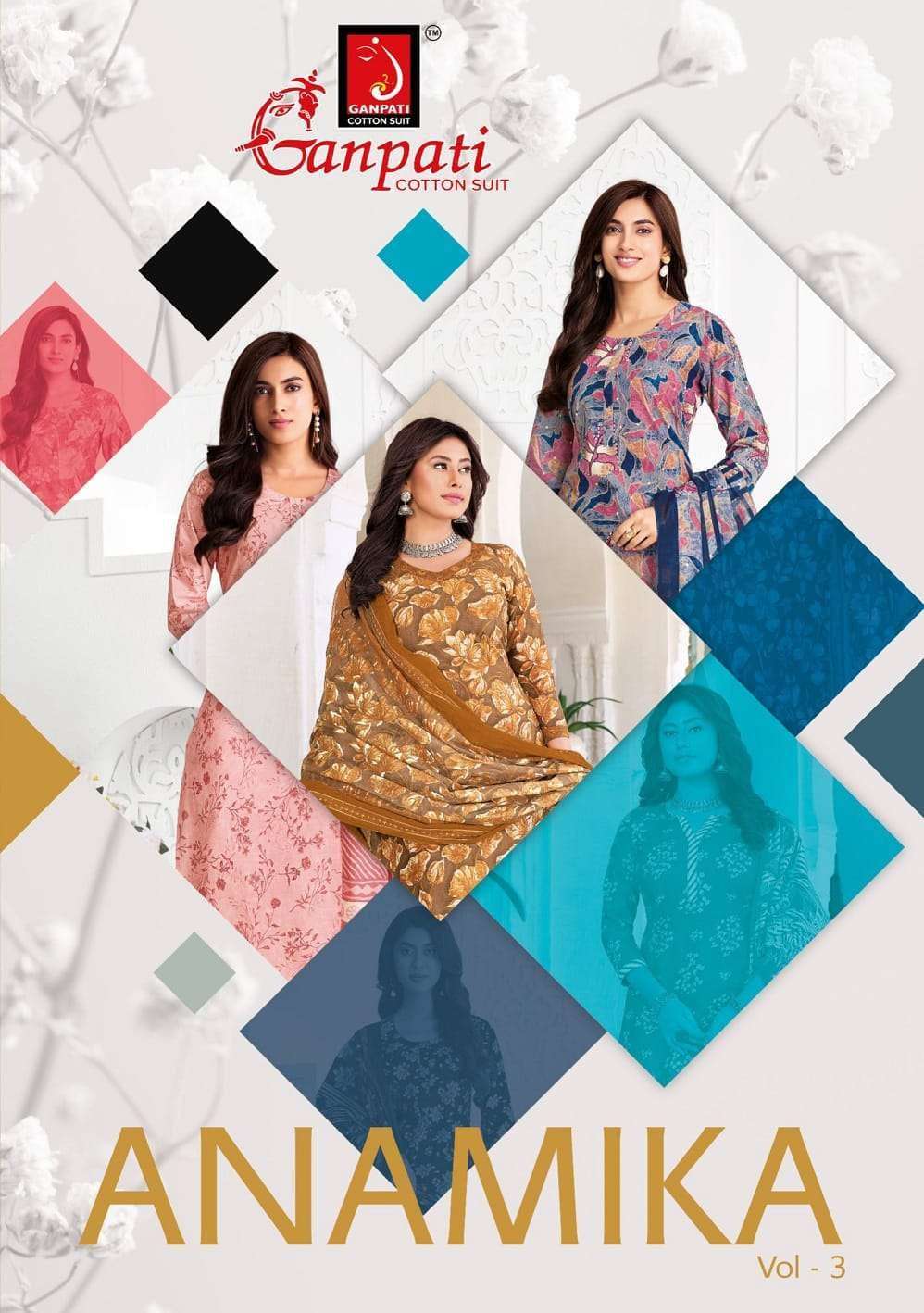 GANPATI COTTON SUIT ANAMIKA VOL 3 PURE COTTON SALWAR KAMEEZ WEFFORTLESS DAILY STYLE