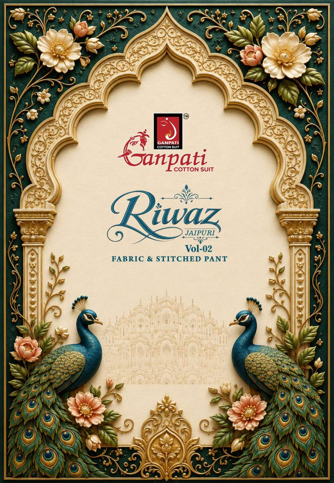 GANPATI RIWAZ VOL 2 COTTON FLOWER PRINT SUIT TRADITIONAL STORE GUJARAT