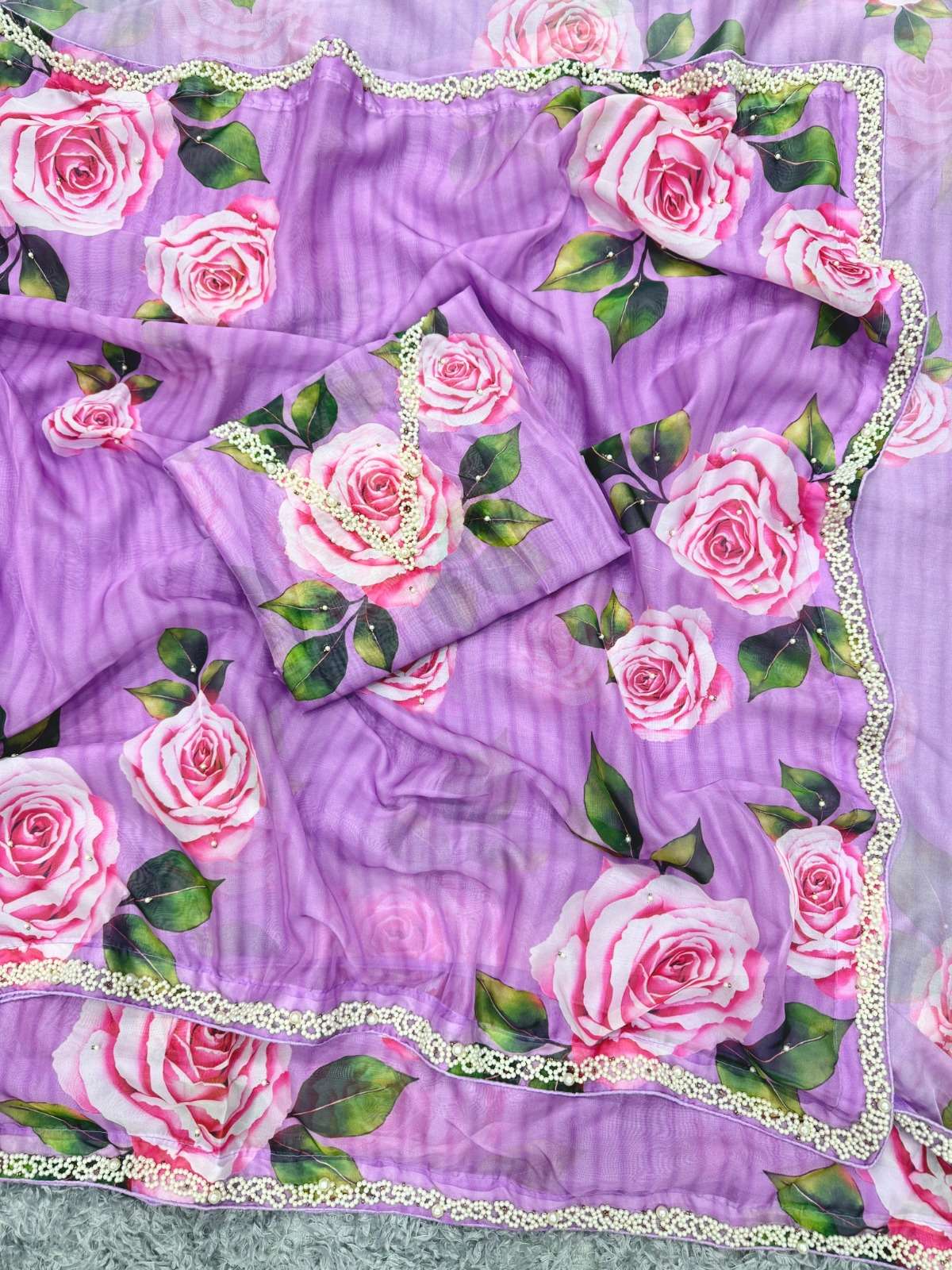 Hafiza beautiful and multicolour flower print silk fabric saree saree reseller in surat