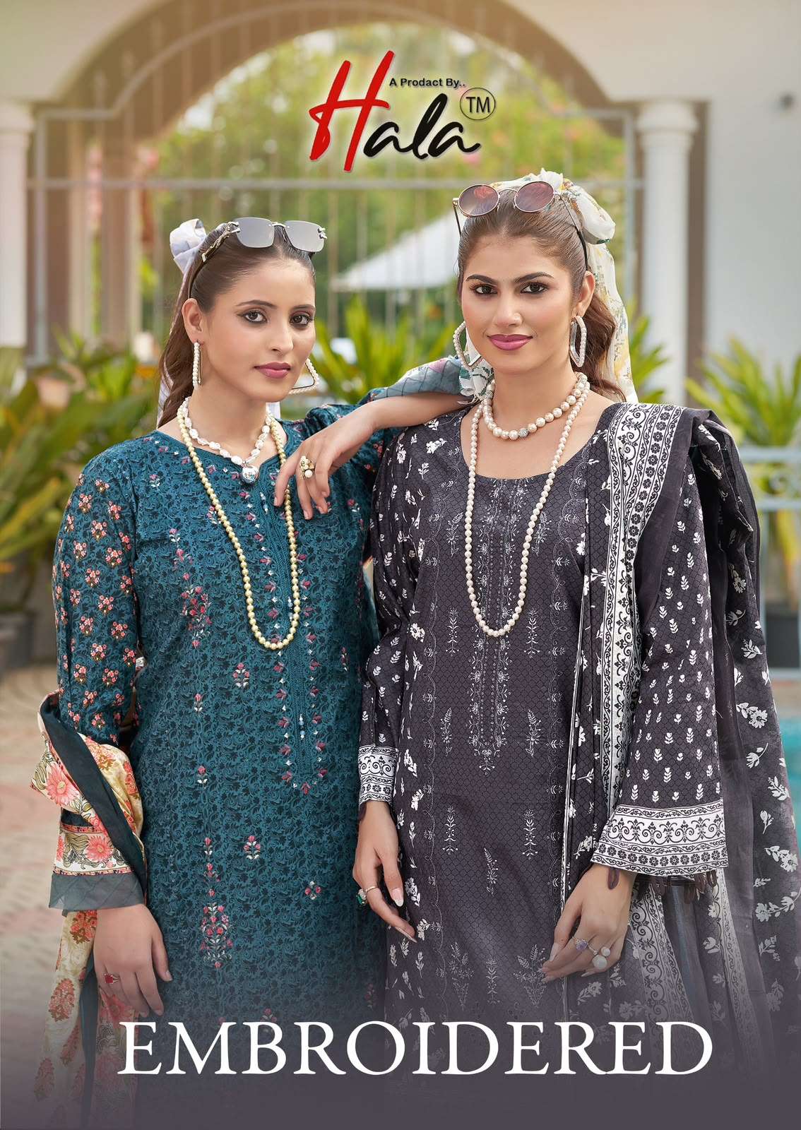 HALA EMBROIDERED LAWN COTTON WITH SELF EMBROIDERY SUIT LIGHTWEIGHT FOR DAILY COTHING