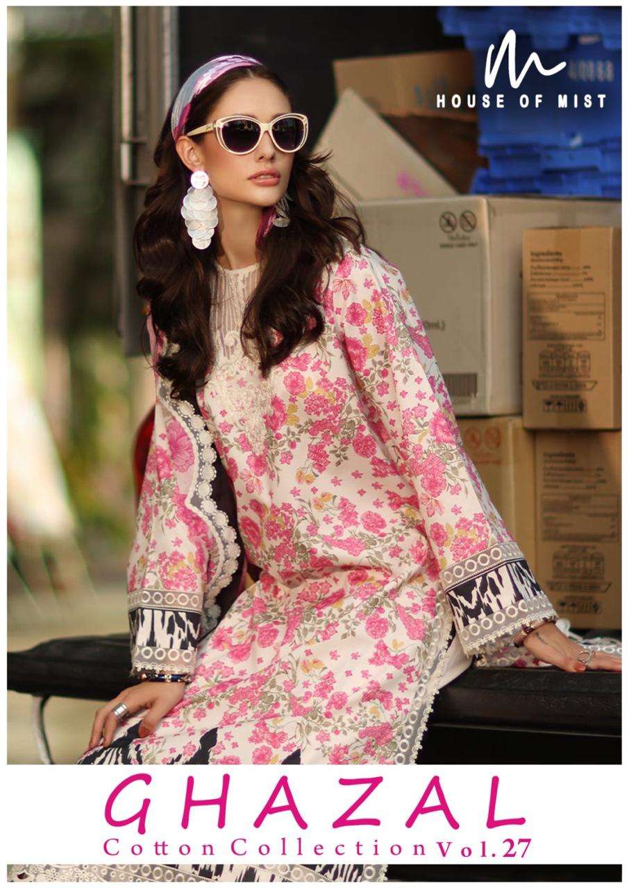 HOUSE OF MIST GHAZAL VOL 27 TOP PURE COTTON PAKISTANI SUIT FOR EID OUTFIT EXPORT SHOP