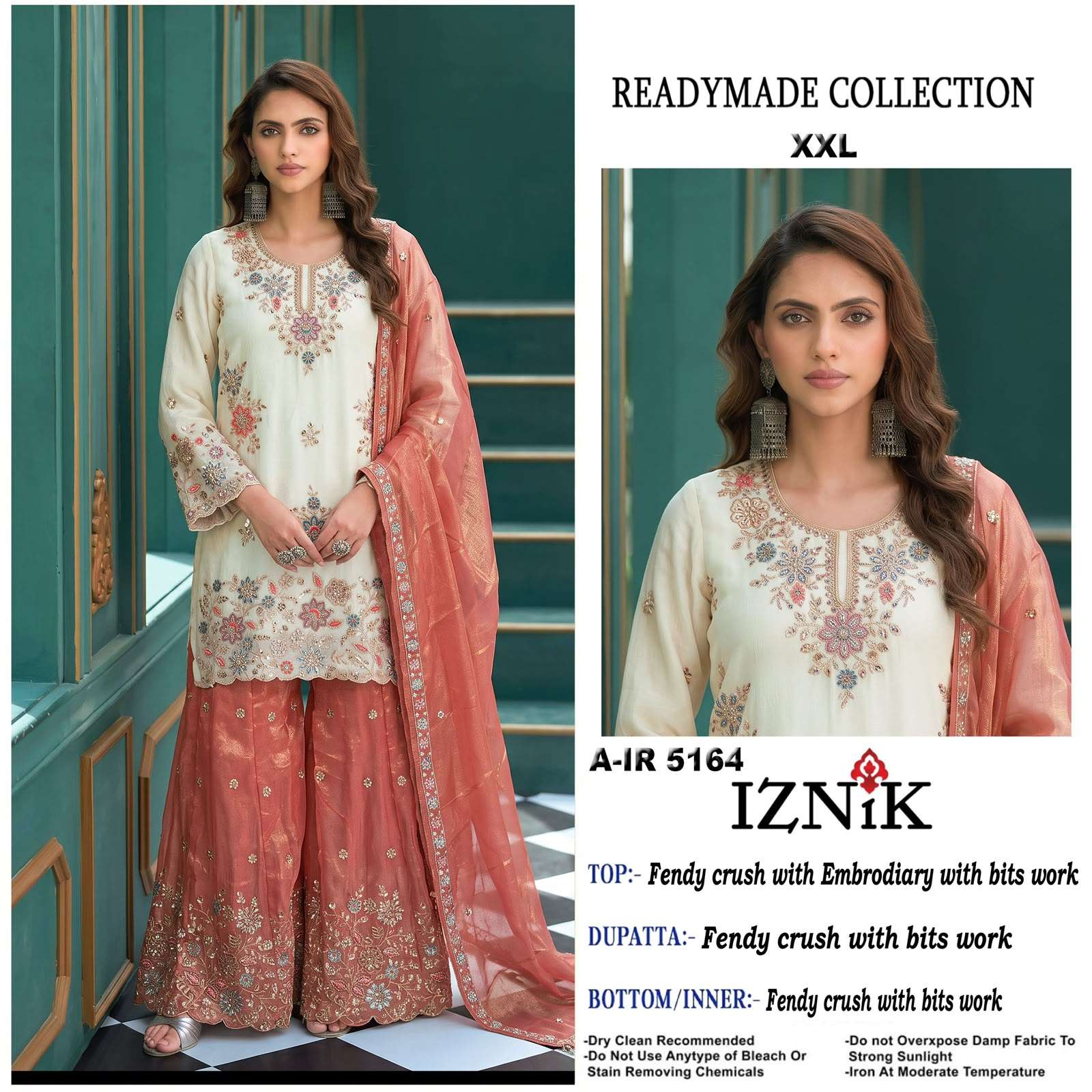 IZNIK FAB A 5164 CRUSH EMBROIDERY WORK SHARARA SUIT FOR WEDDING LUXURY EDITION