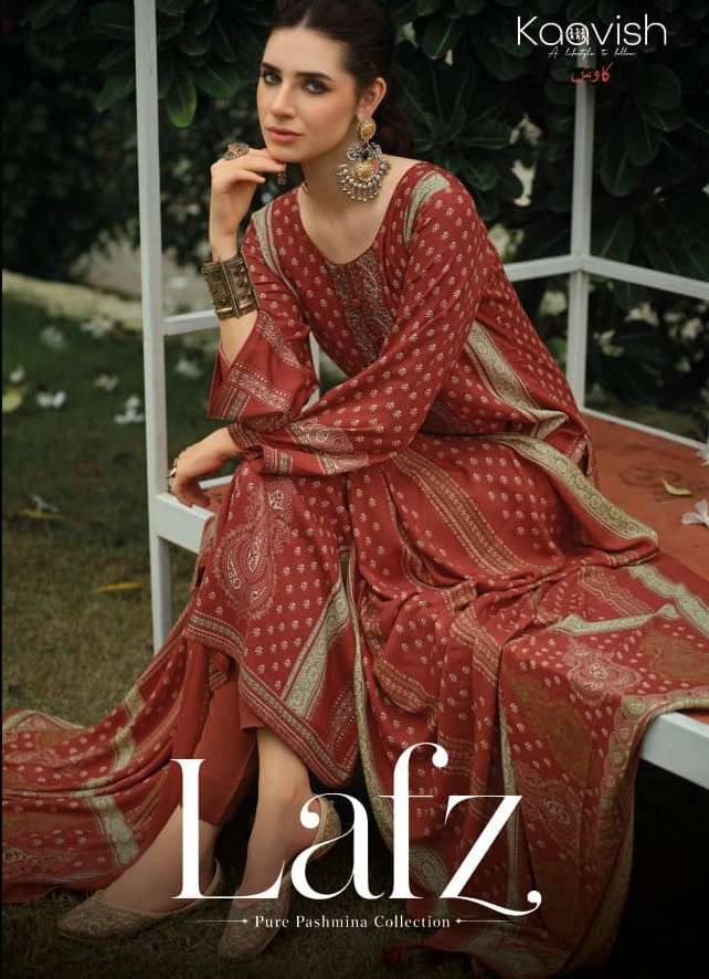 KAAVISH LAFZ PASHMINA DIGITAL PRINT 3 PIECE SUIT SHADI WEAR COMPILATION SURAT