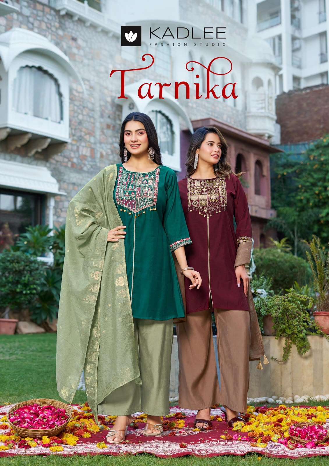 KADLEE TARNIKA SILK HANDWORK SHALWAR SUIT CELEBRATION RESELLER GUJARAT