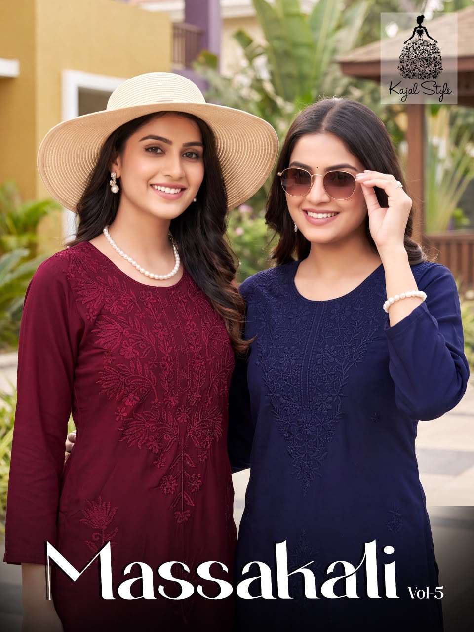 KAJAL STYLE MASSAKALI VOL 5 TRADITIONAL LUCKNOWI WORK KURTI WITH PALAZZO DIWALI WEAR SHOP