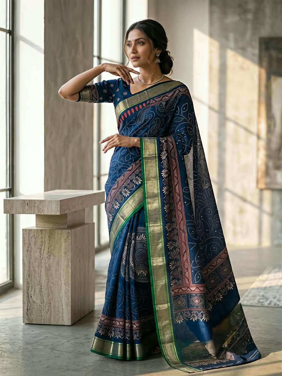 KALINI 2 PURE DULL ZARI ELEGANT FABRIC SAREE WHOLESALE IN SURAT