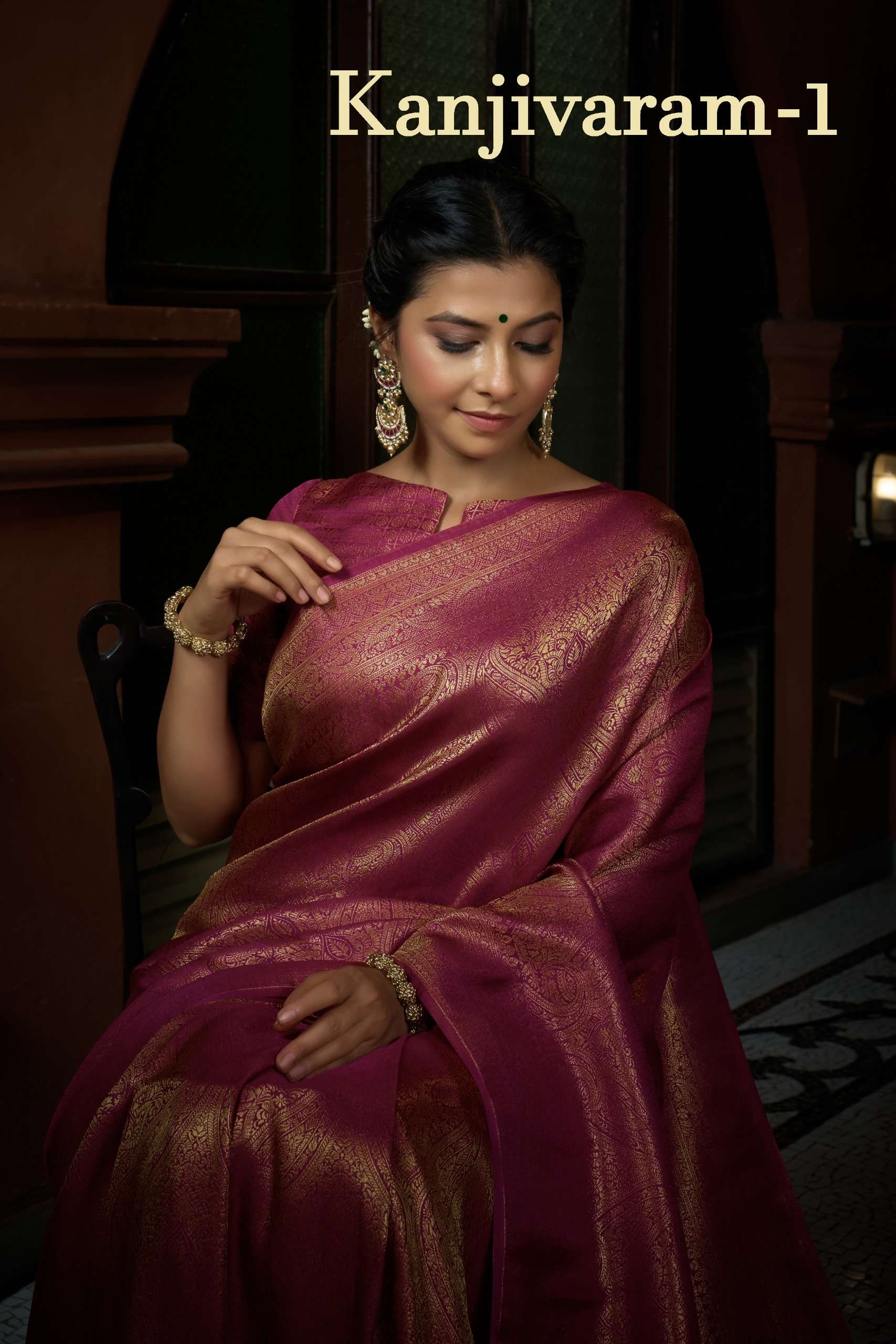 Kanjivaram 1 Pure Kanjivaram Weaving Silk fabric saree wholesale in surat