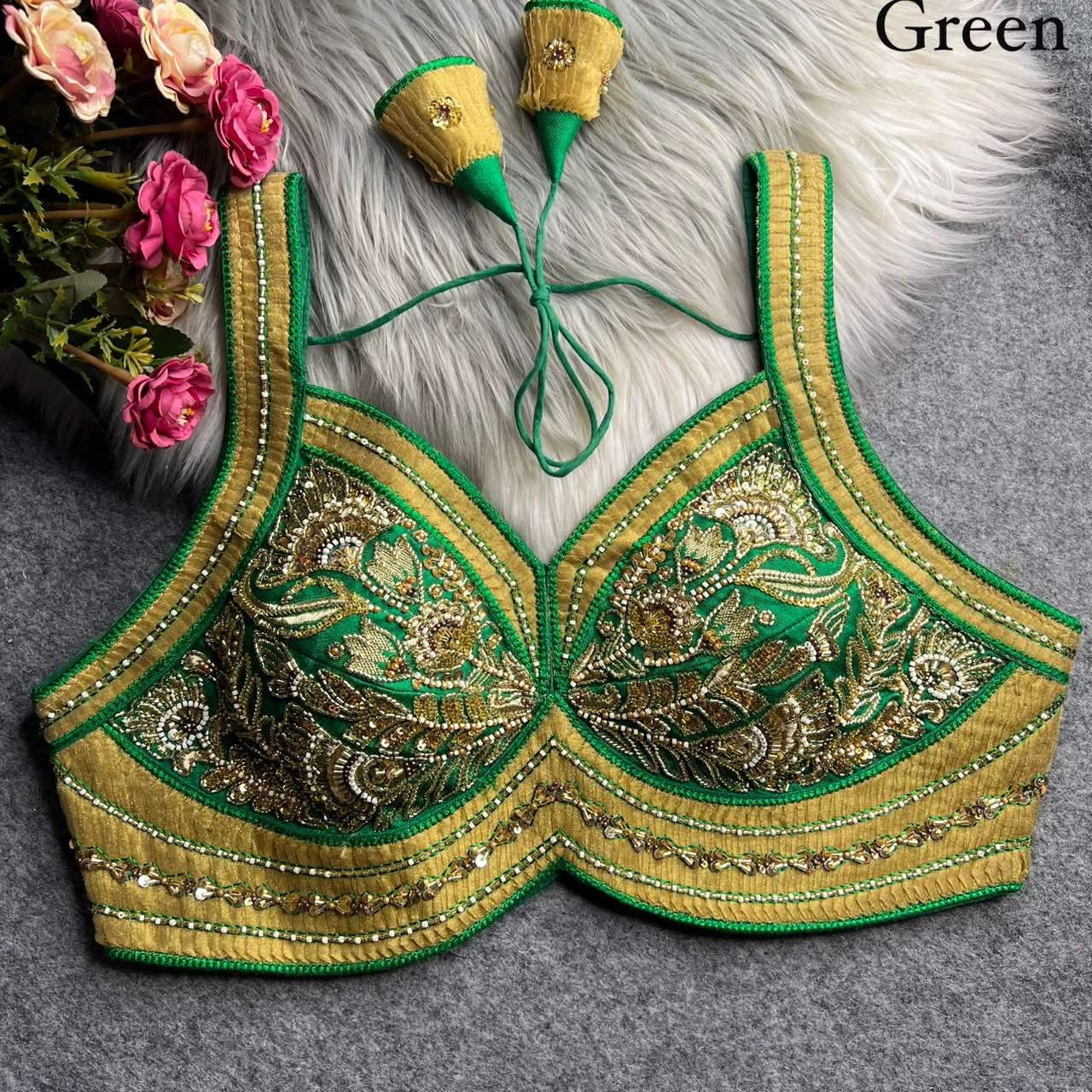  KARWA CHAUTH SPECIAL WEAR ITALIAN FANCY FABRIC BLOUSE WHOLESALE IN SURAT 