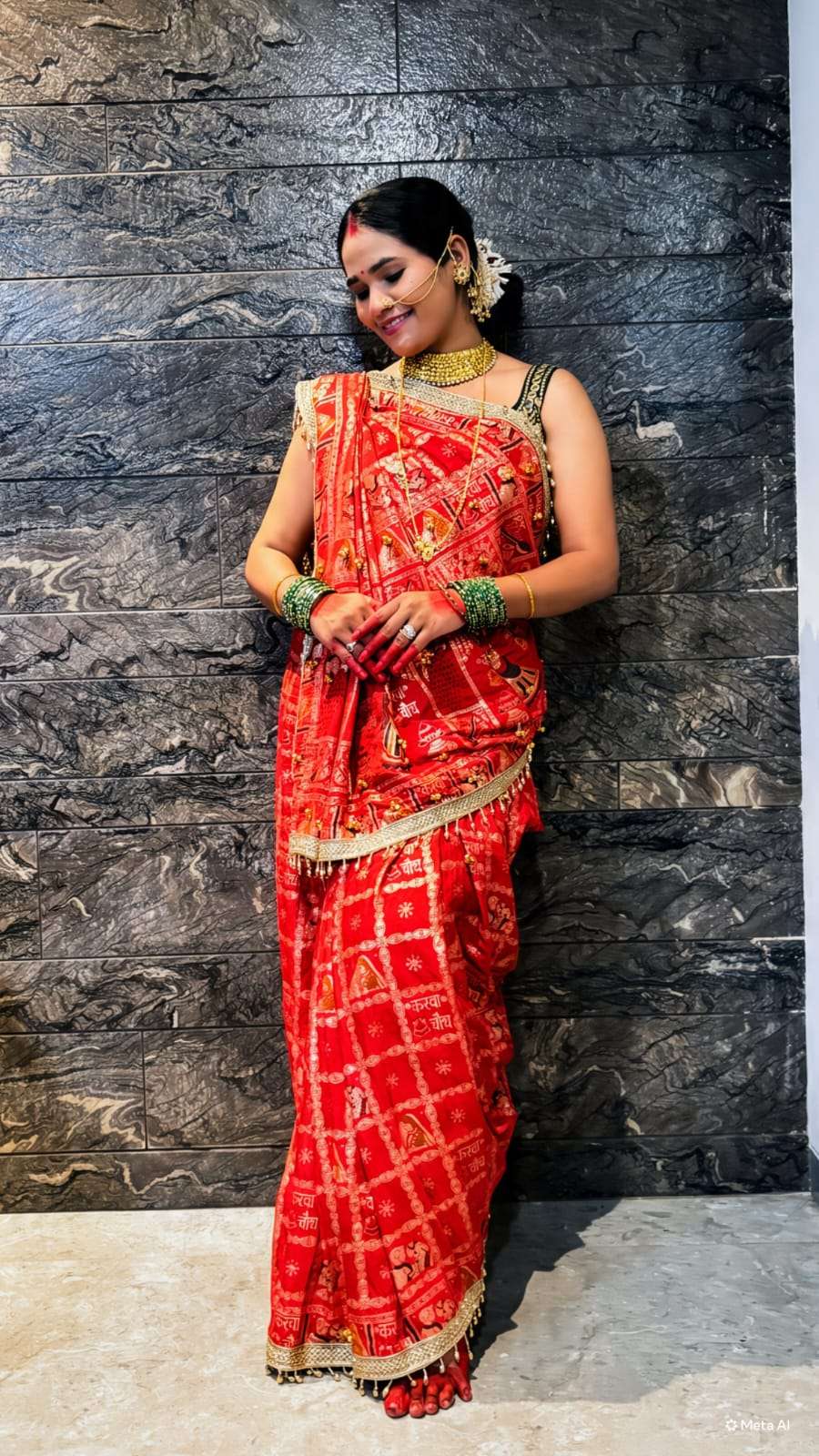  karwachouth special Beautiful Dola viscose red colour fabric saree reseller in surat 