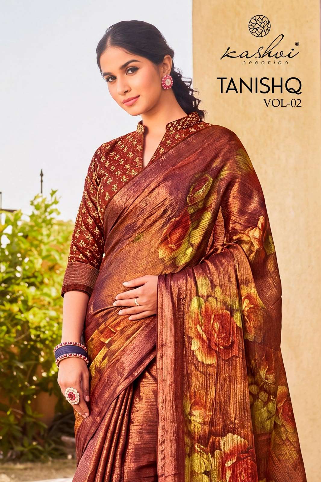 KASHVI CREATION TANISHQ VOL 2 SIYA SILK DIGITAL PRINT SAREE COLLECTION LOW RATE DEALER