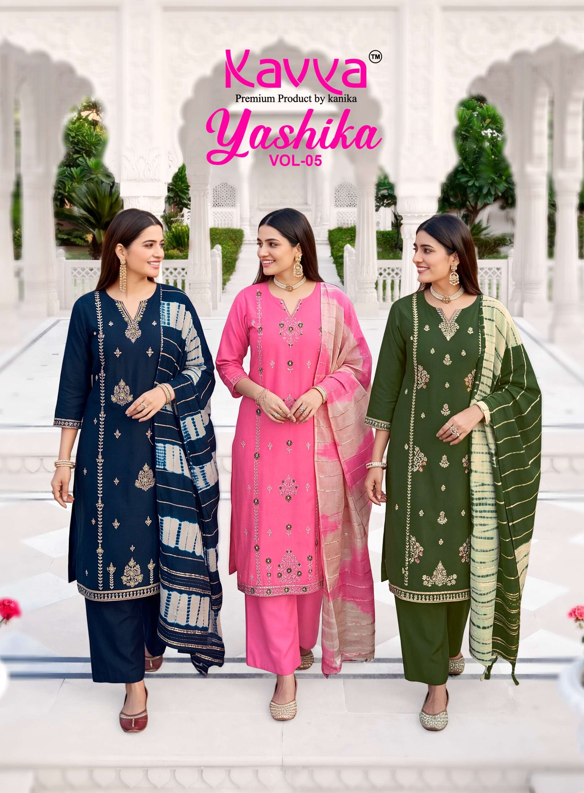 KAVYA YASHIKA VOL 5 READYMADE DYED STRAIGHT CUT SALWAR SUIT LADIES TRADITIONAL SHOP