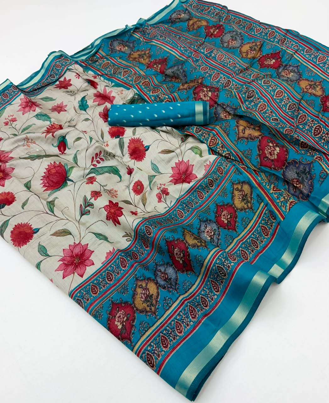 Kazari Series Mul Cotton super Soft Mul Cotton fabric with elegant Unique Print on saree wholesale in surat 
