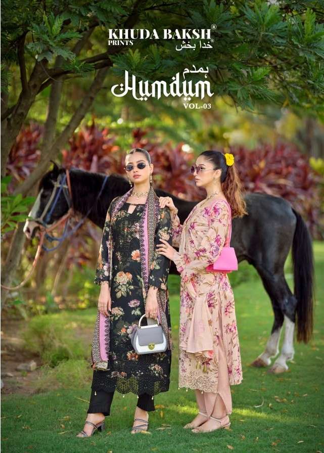 KHUDHA BAKSH PRINTS HUMDUM VOL 3 PAKISTANI LAWN KASHMIRI HEAVY CHIKANKARI SUIT FOR WOMEN PARTY WEAR 